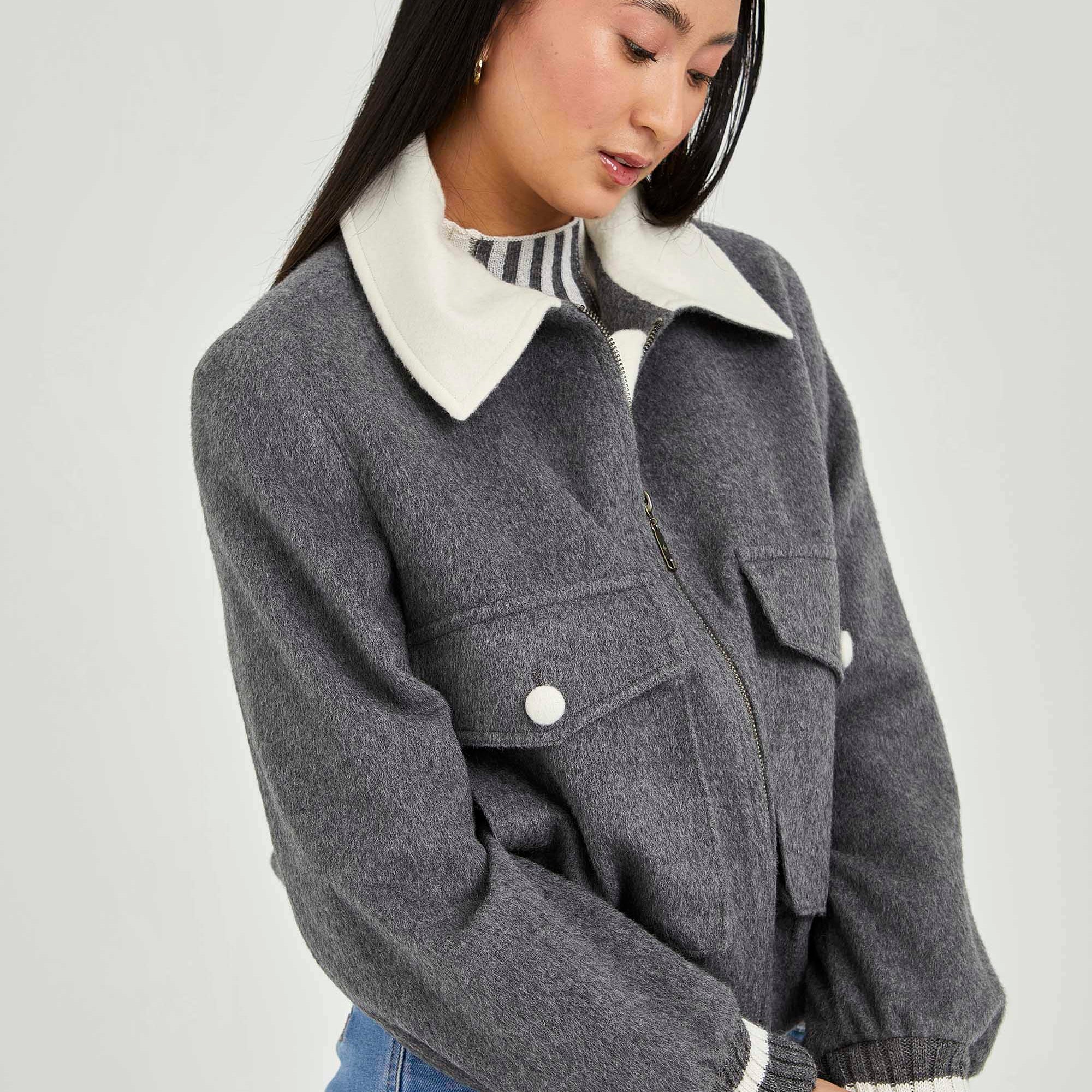 Baby Alpaca Bomber Jacket | Caroline