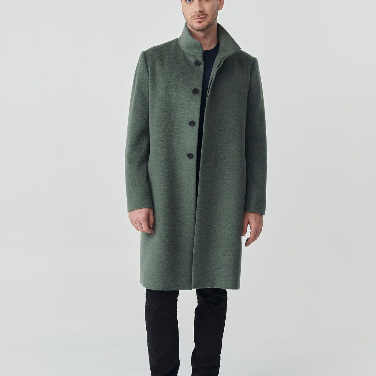 Baby Alpaca Green Coat | Louis Coat