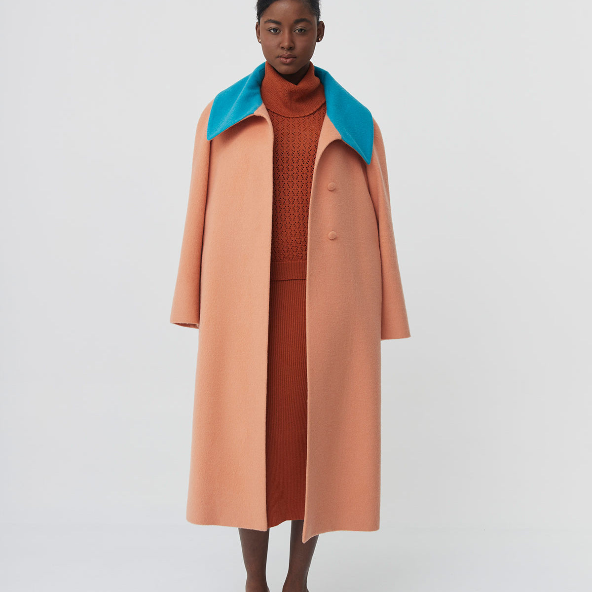 Baby Alpaca Two-Tone Coat | Luisa