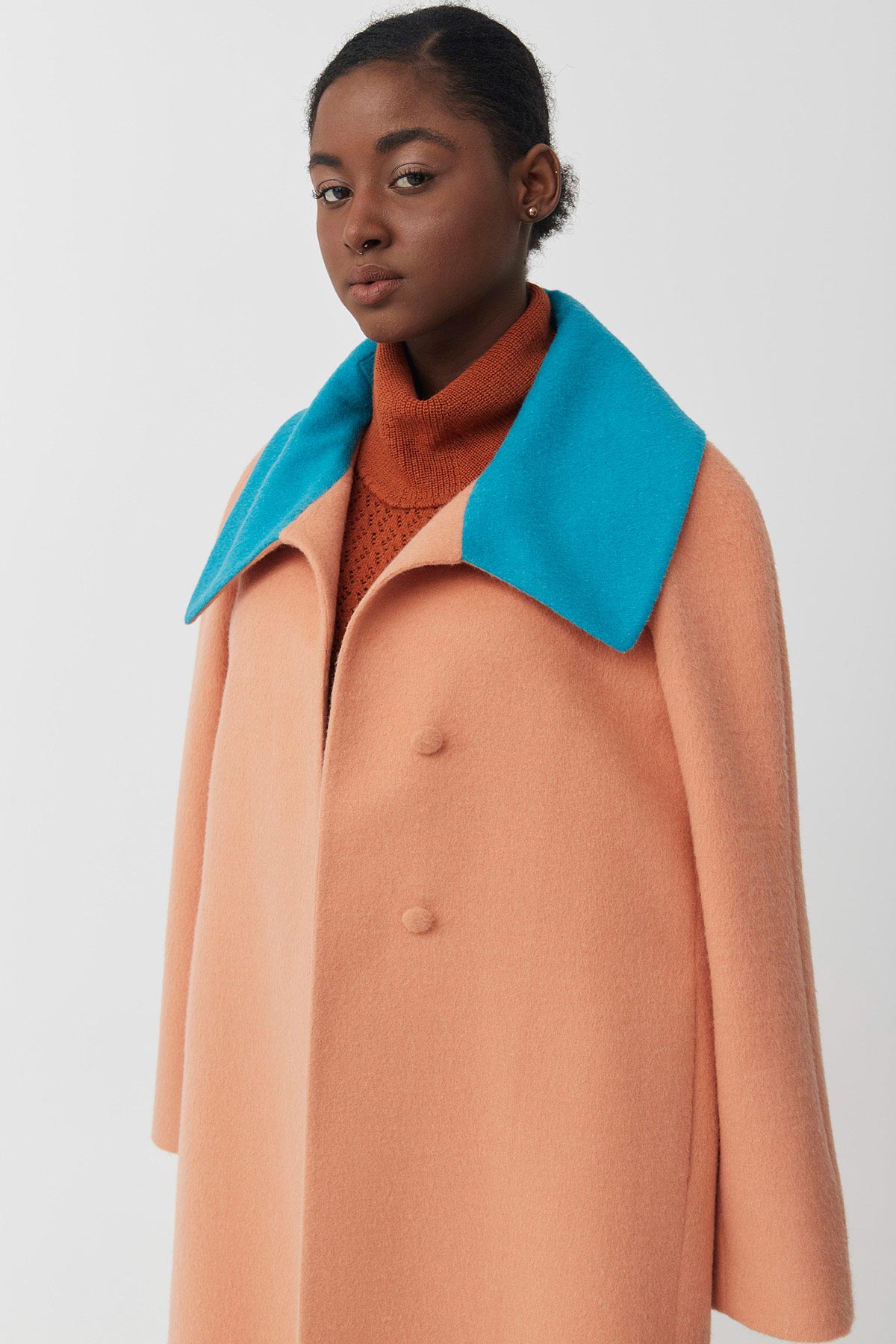 Baby Alpaca Two-Tone Coat | Luisa