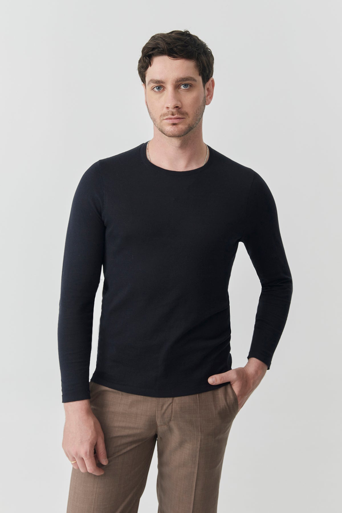 Black T-shirt Knitted | 100% Pima Cotton