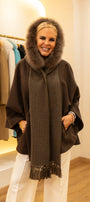 Brown Scarf with Fur