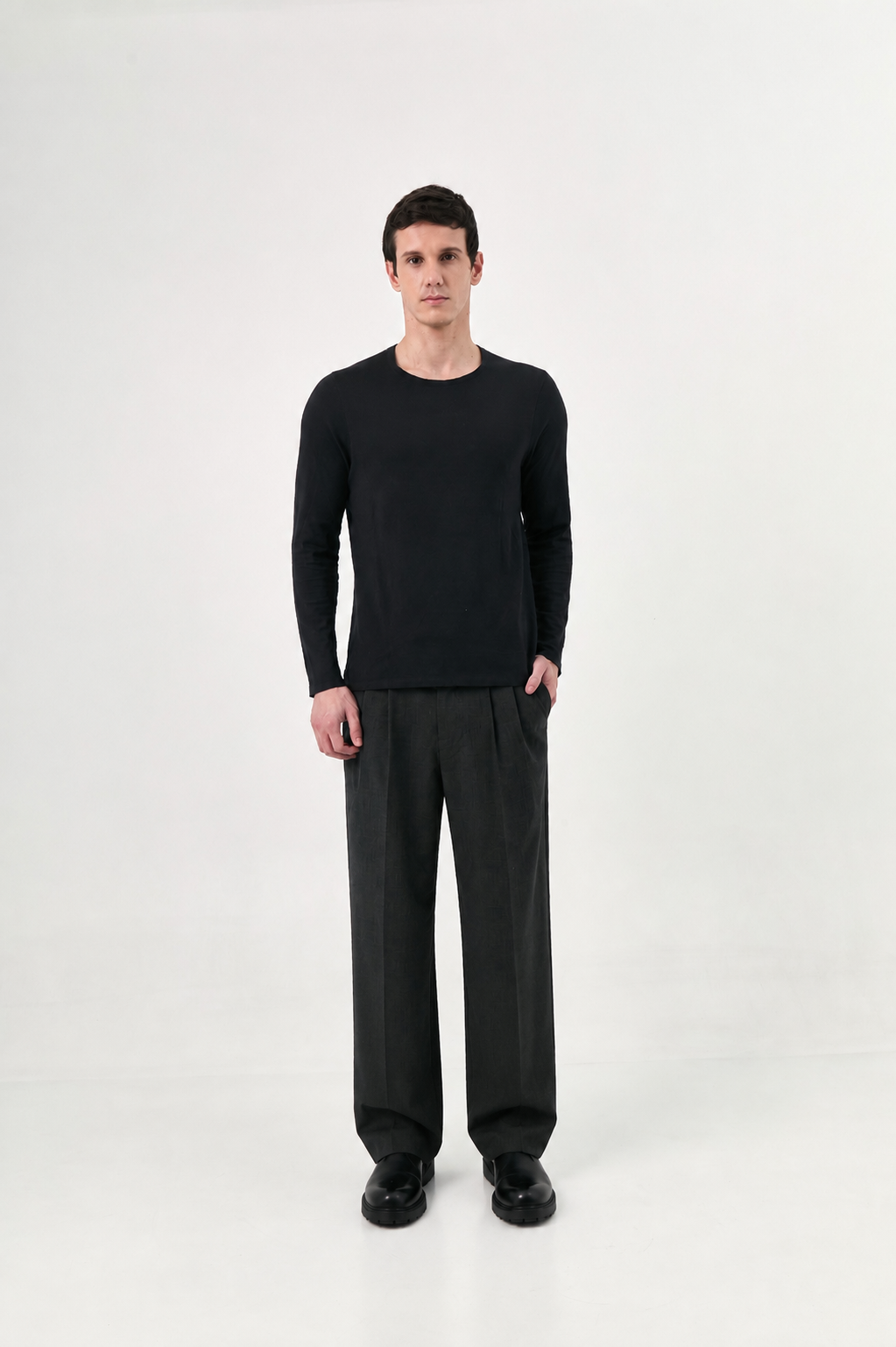 Black T-shirt Knitted | 100% Pima Cotton
