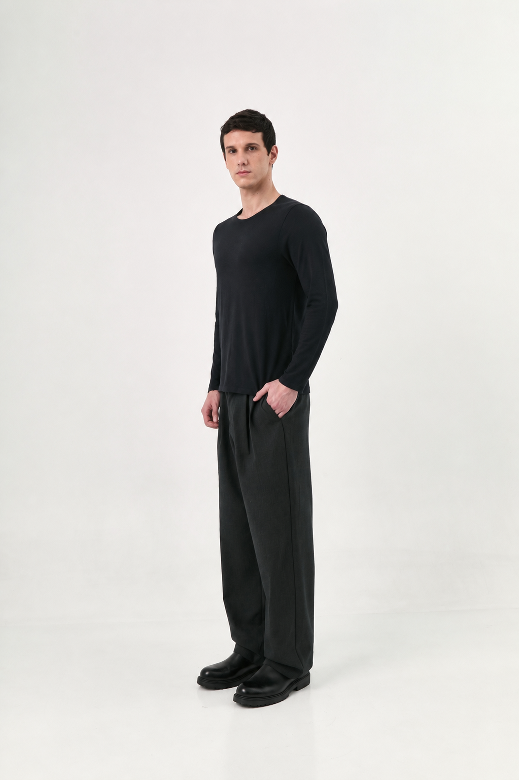 Black T-shirt Knitted | 100% Pima Cotton
