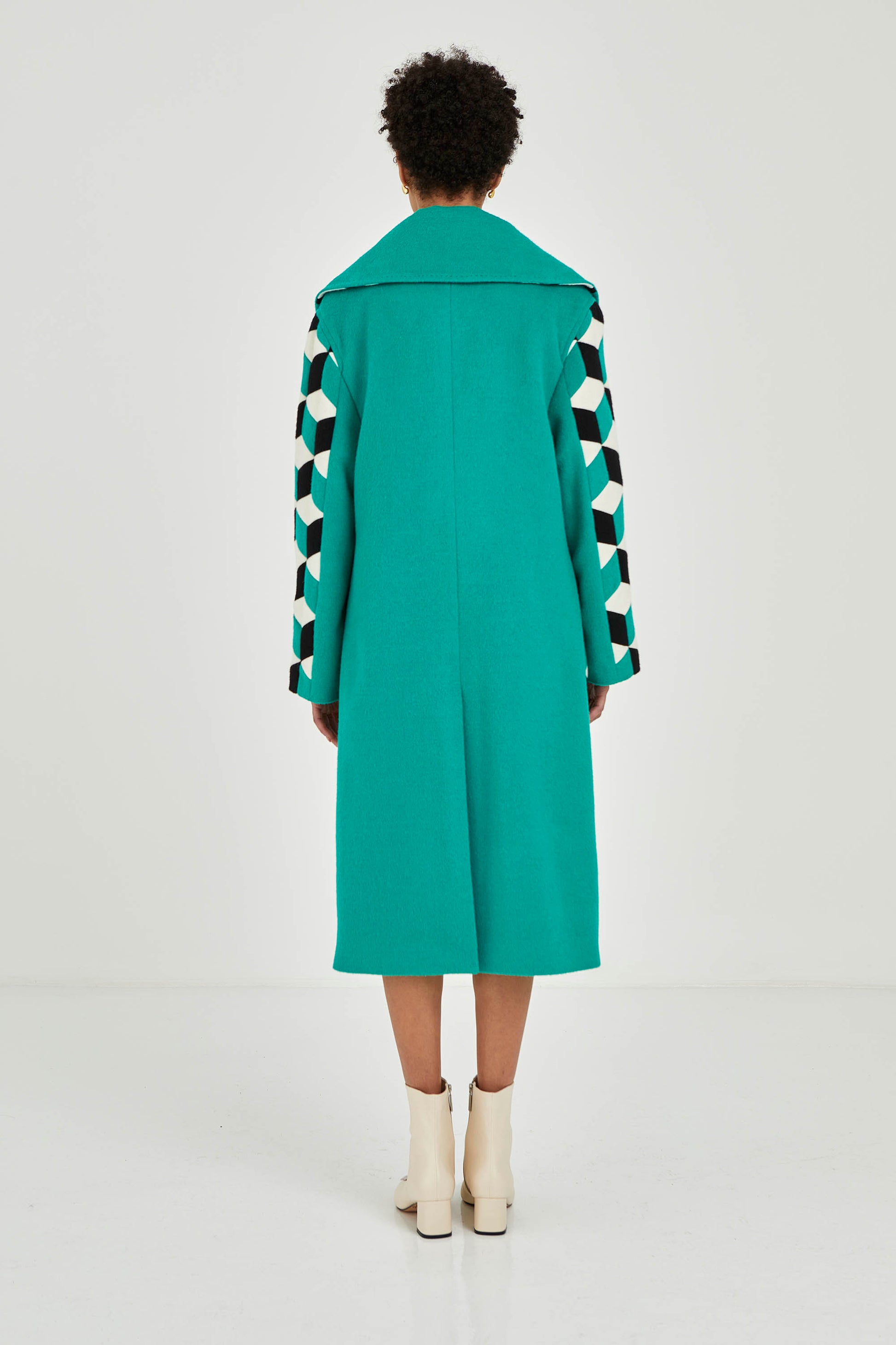 Cuboid Green Handcrafted Coat | One of a Kind