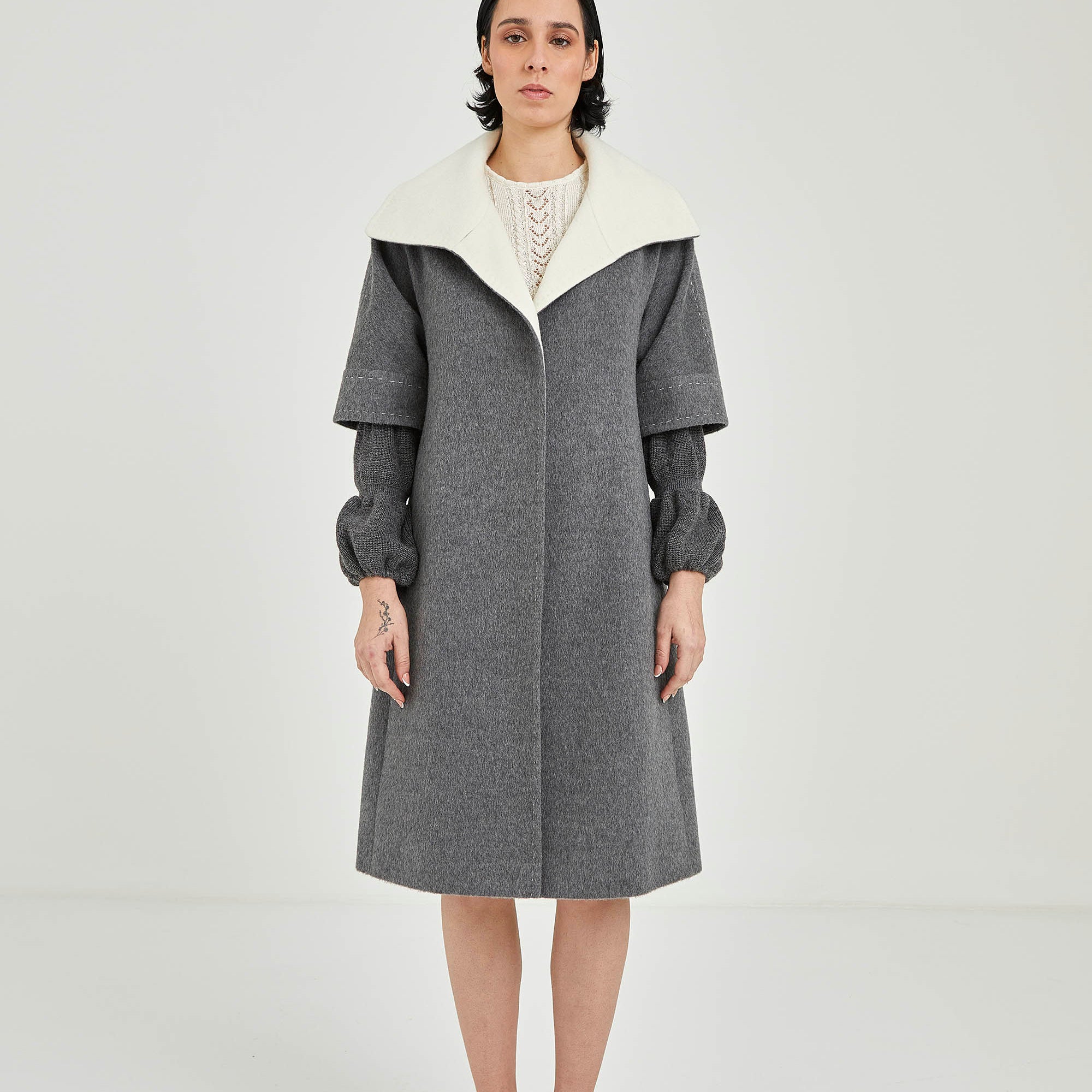 Short-sleeve Baby Alpaca Coat | Elisse