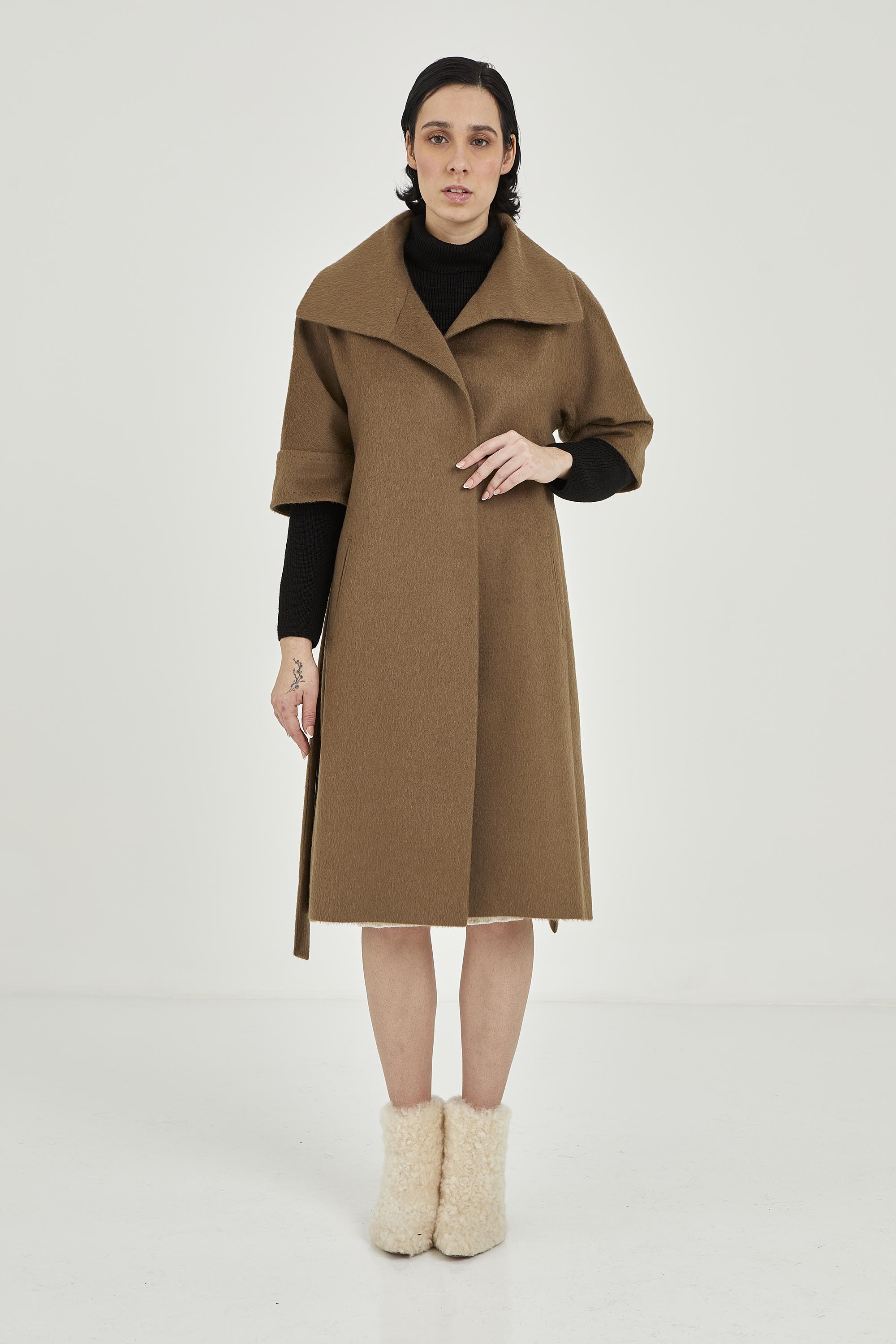 Short-sleeve Baby Royal Suri Alpaca Coat | Elisse