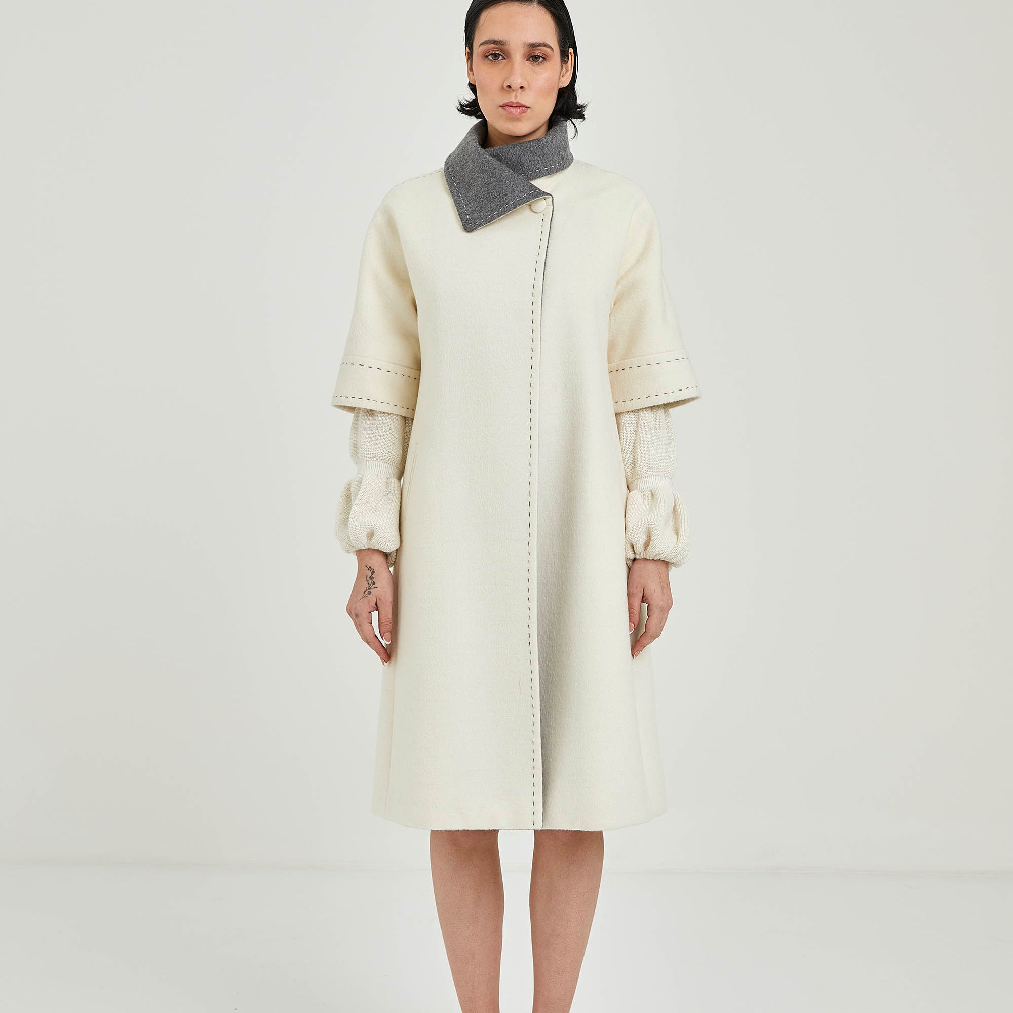 Short-sleeve Baby Alpaca Coat | Elisse