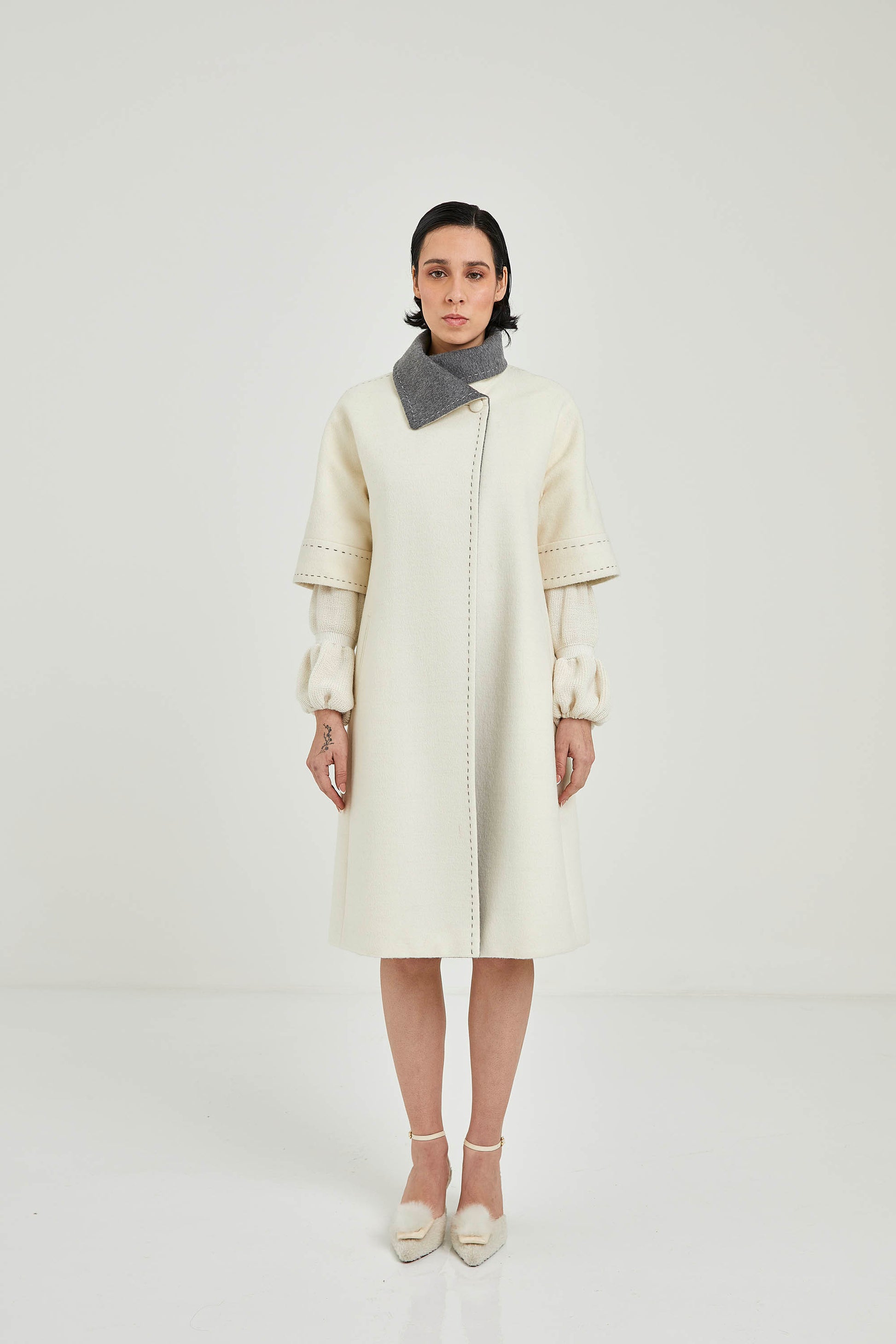 Short-sleeve Baby Alpaca Coat | Elisse