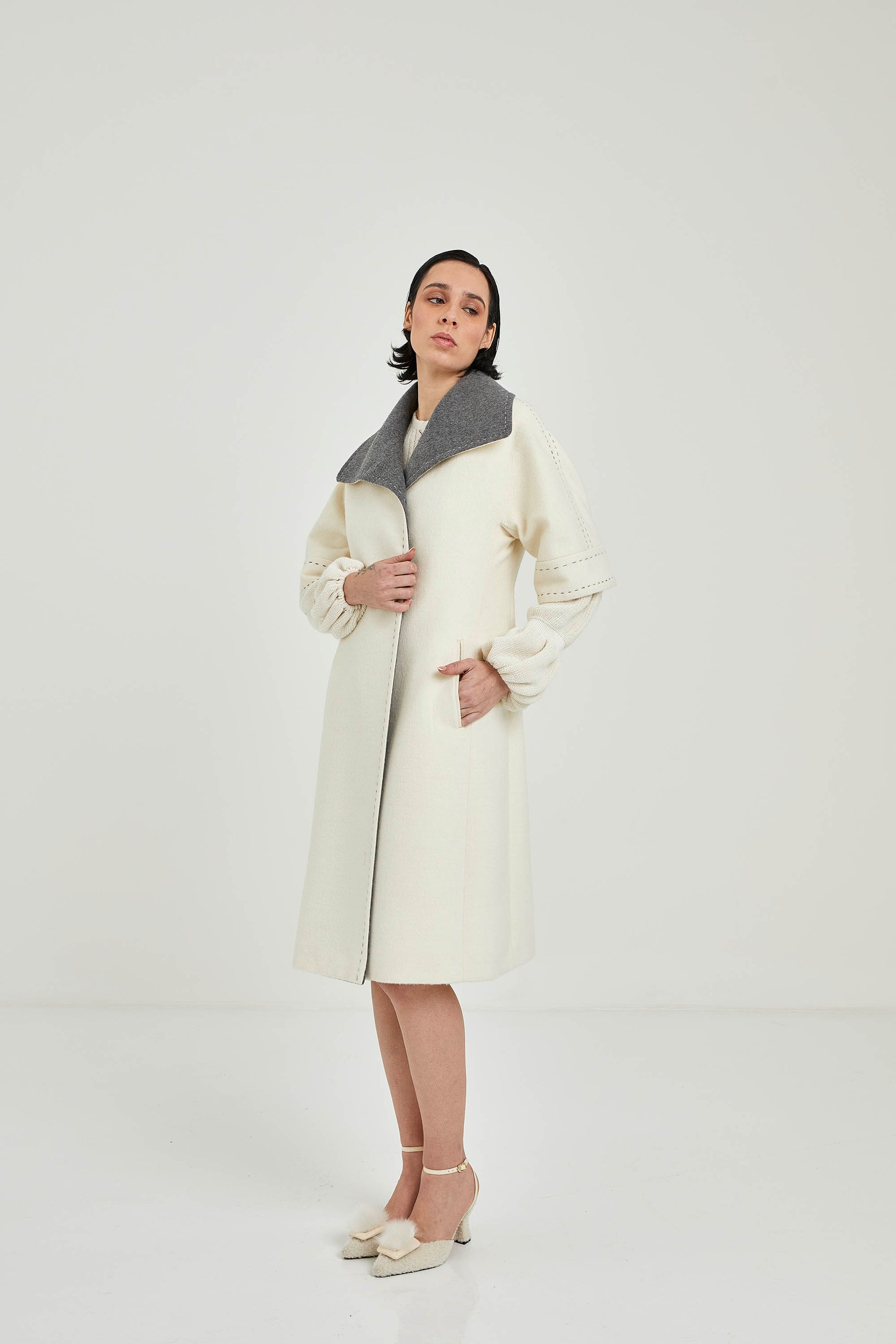 Short-sleeve Baby Alpaca Coat | Elisse