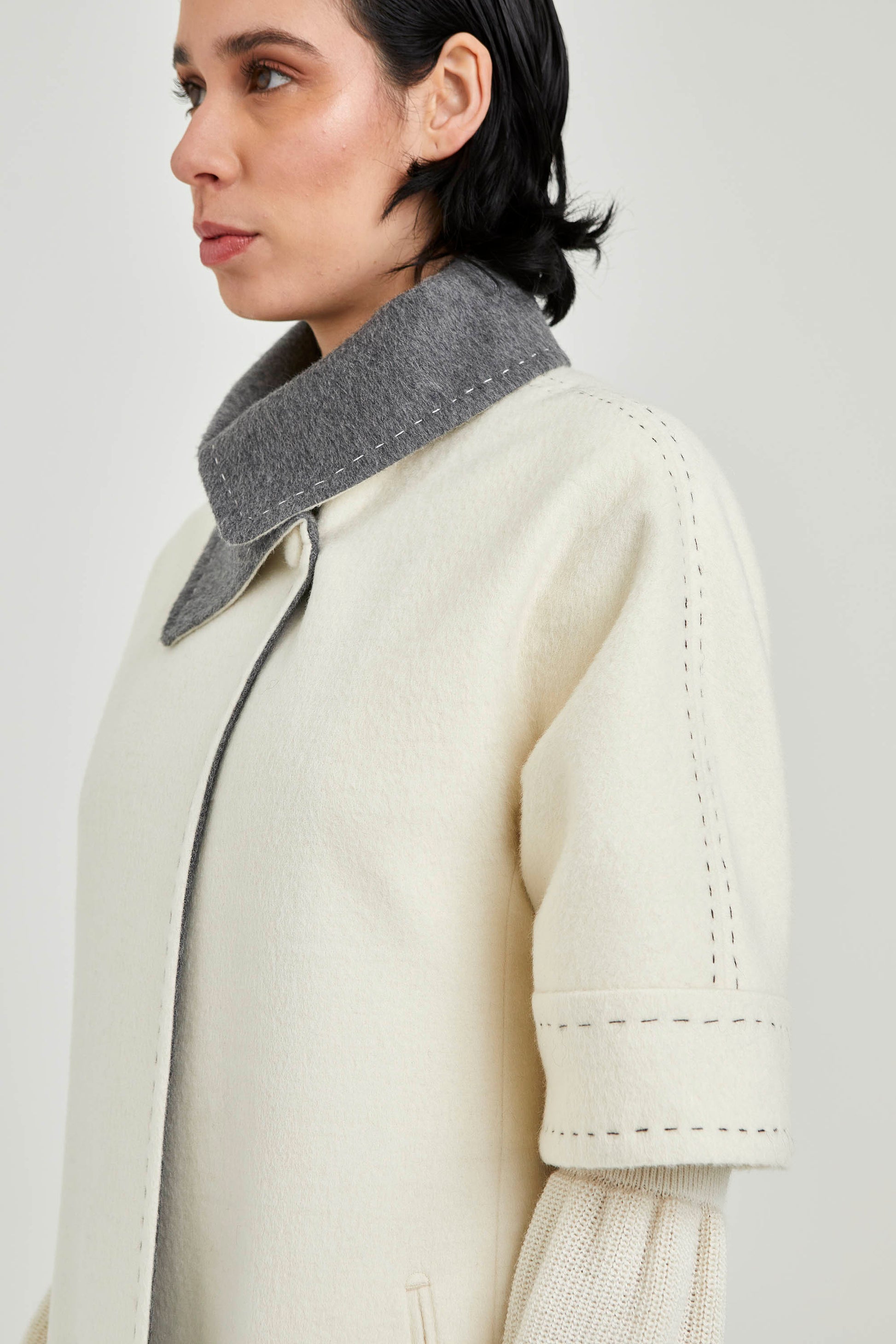 Short-sleeve Baby Alpaca Coat | Elisse