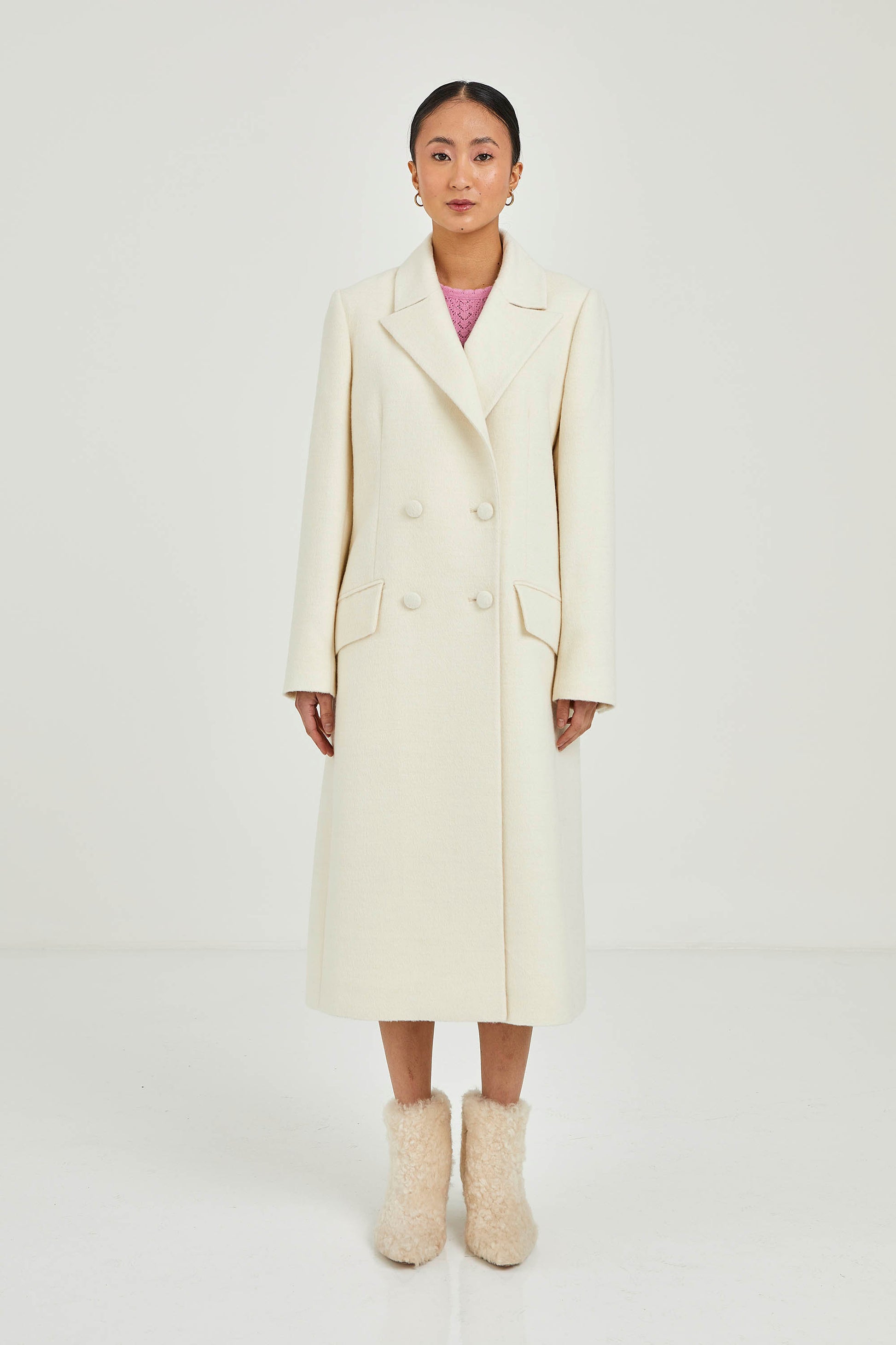 Four-button Baby Alpaca Coat | Rossette