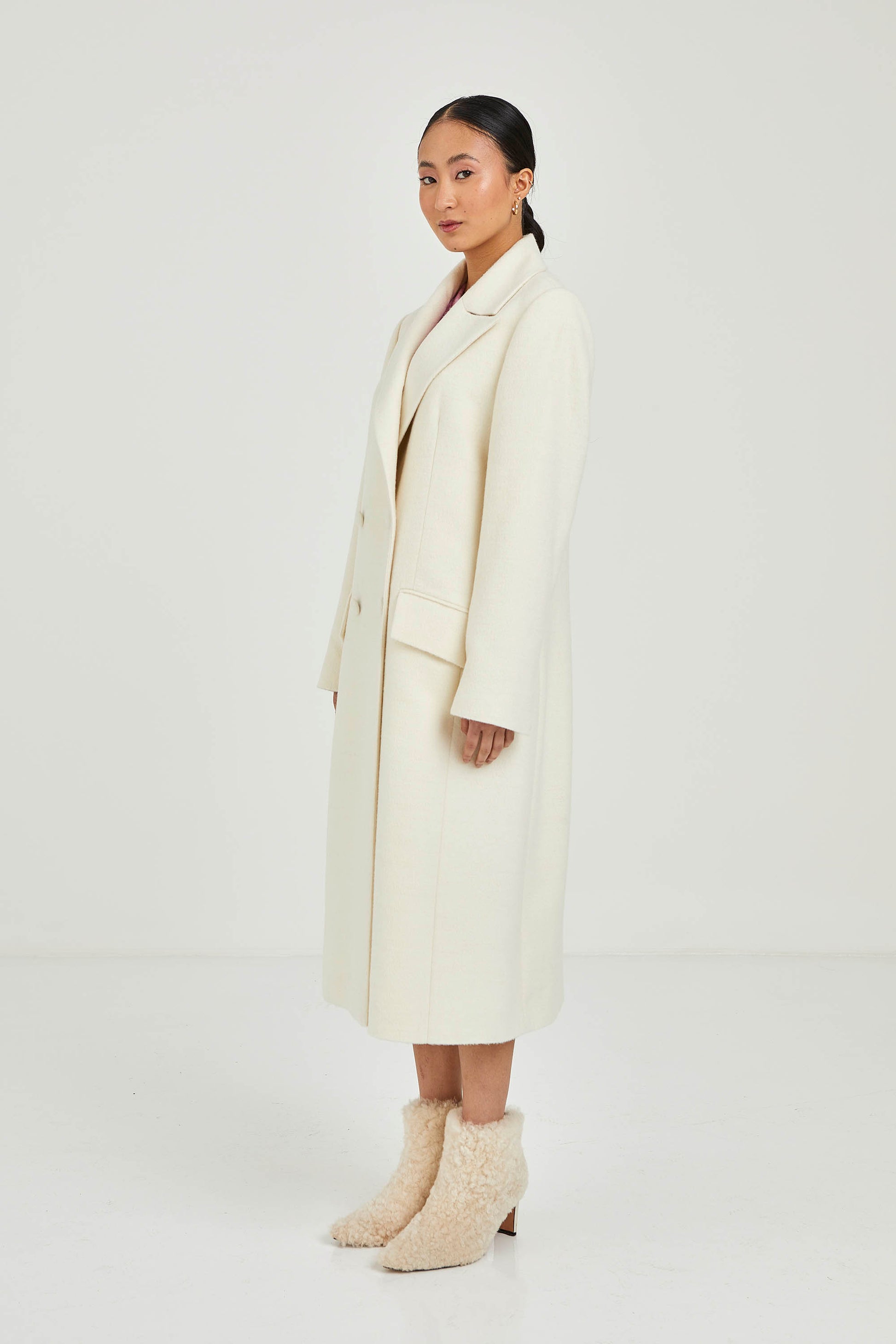 Four-button Baby Alpaca Coat | Rossette