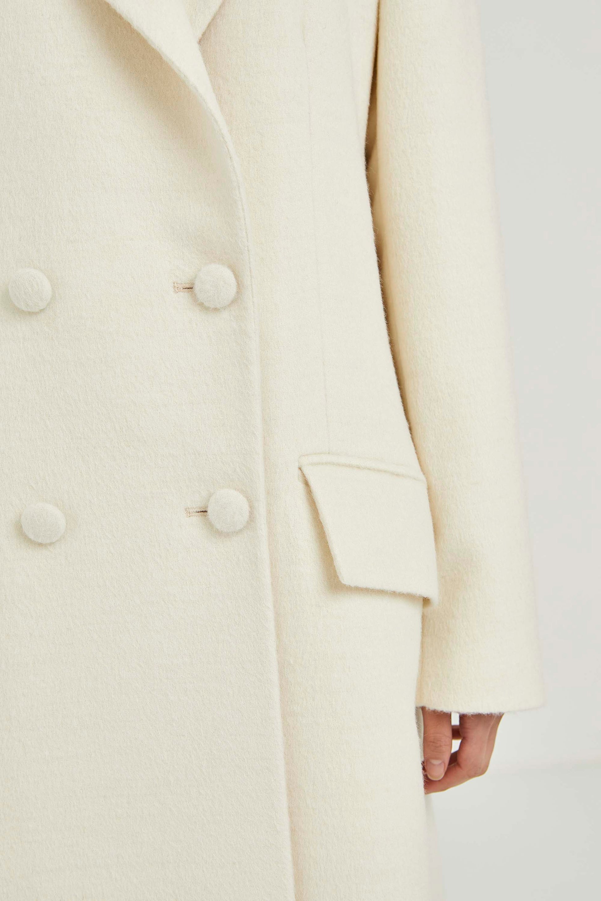 Four-button Baby Alpaca Coat | Rossette