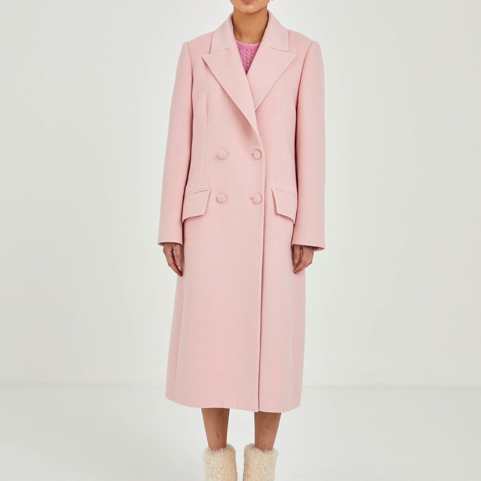 Four-button Baby Alpaca Coat | Rossette