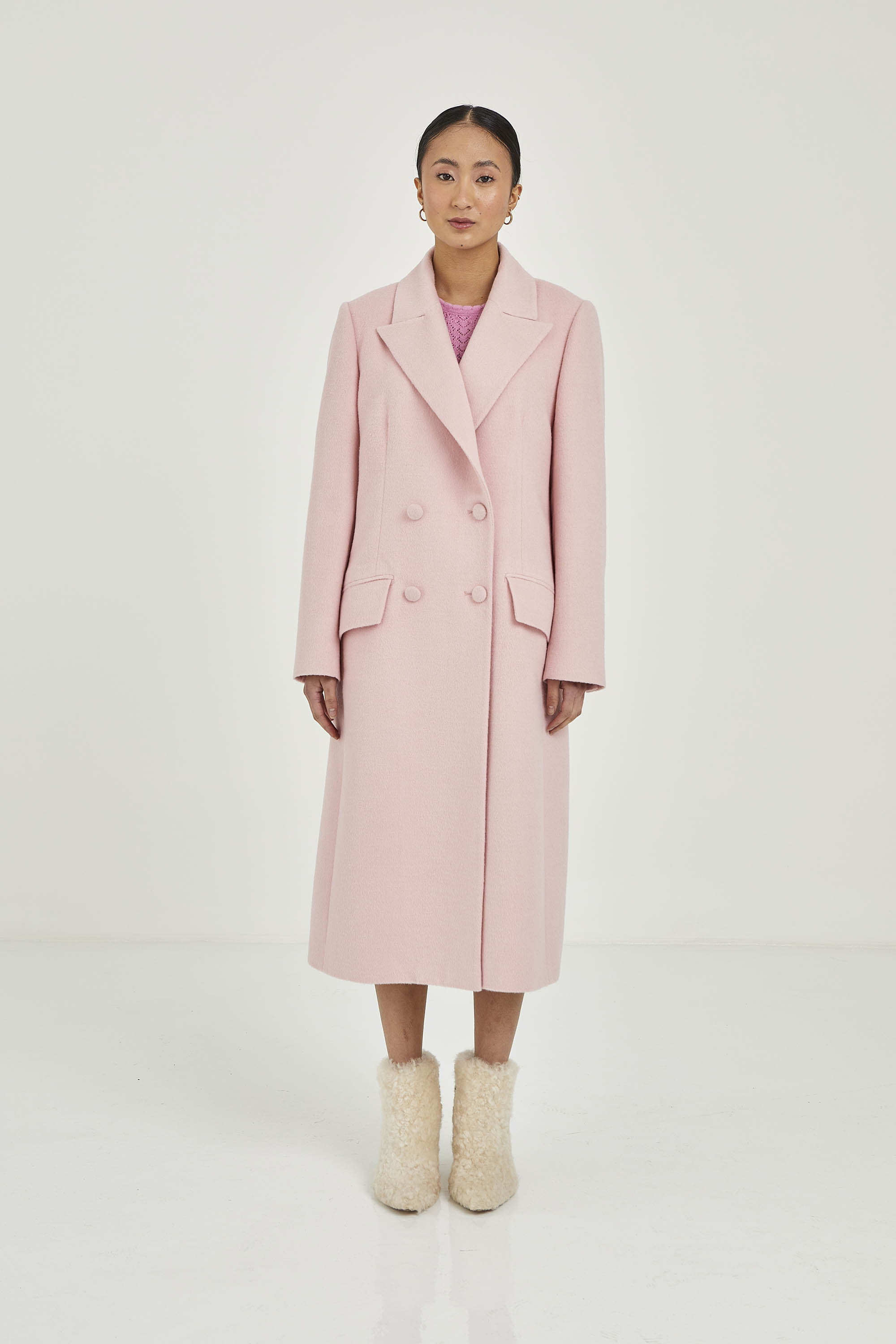 Four-button Baby Alpaca Coat | Rossette