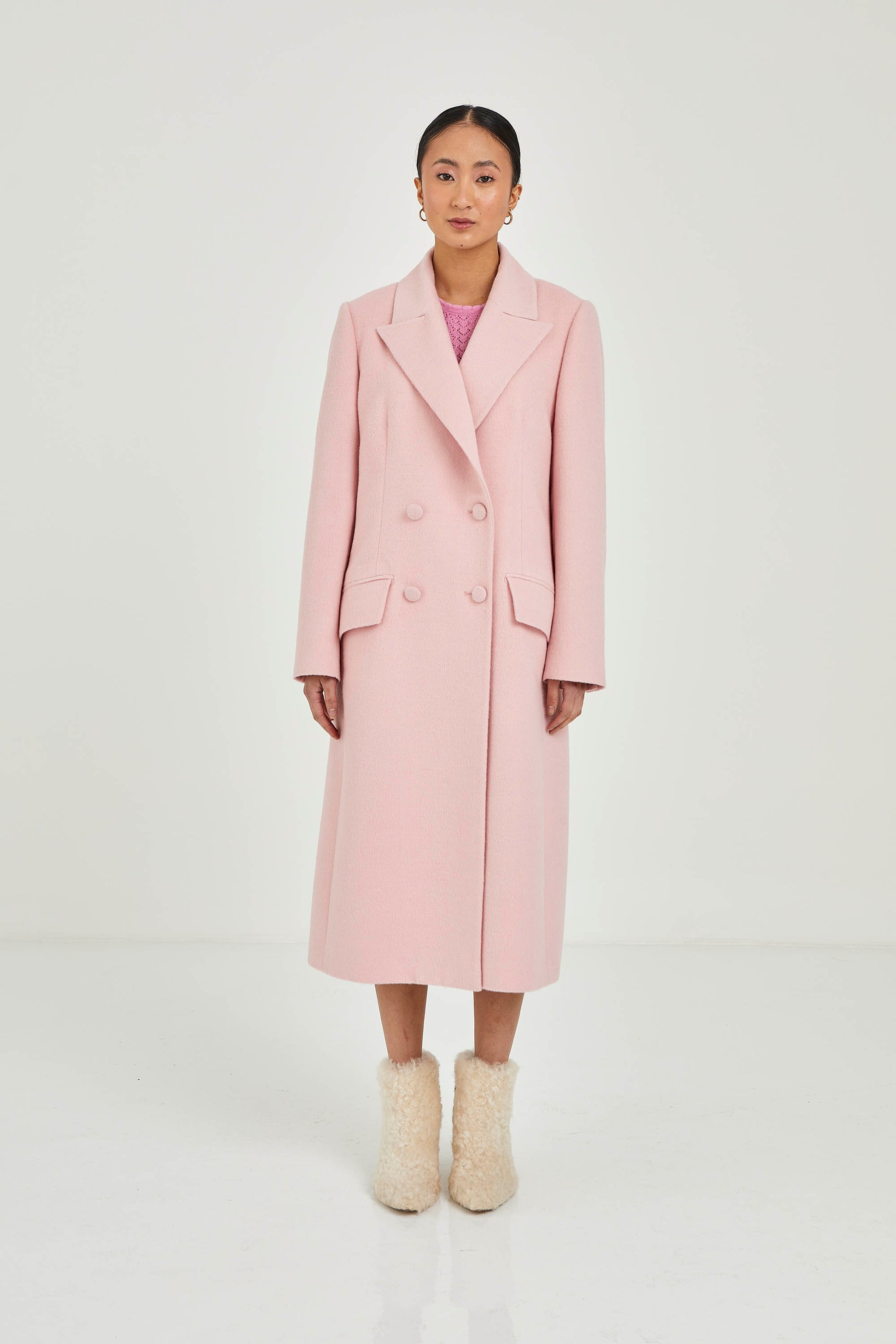 Four-button Baby Alpaca Coat | Rossette