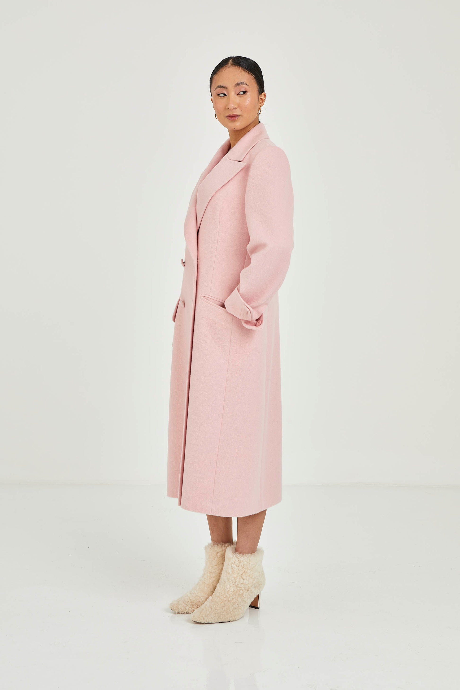 Four-button Baby Alpaca Coat | Rossette