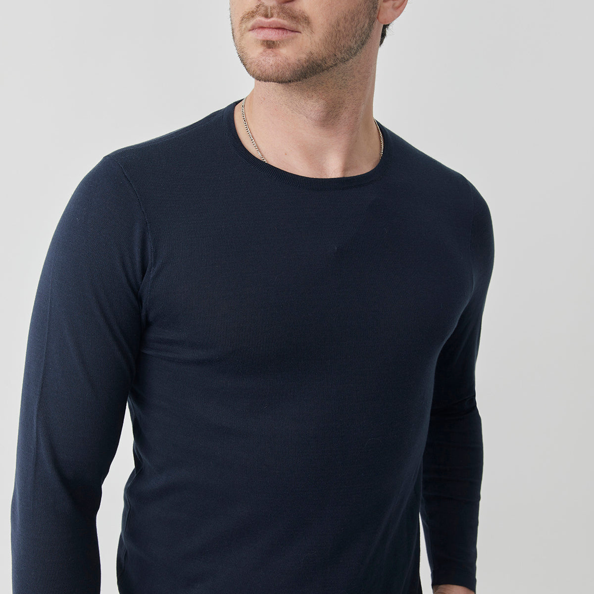 Navy Blue T-shirt Knitted | 100% Pima Cotton
