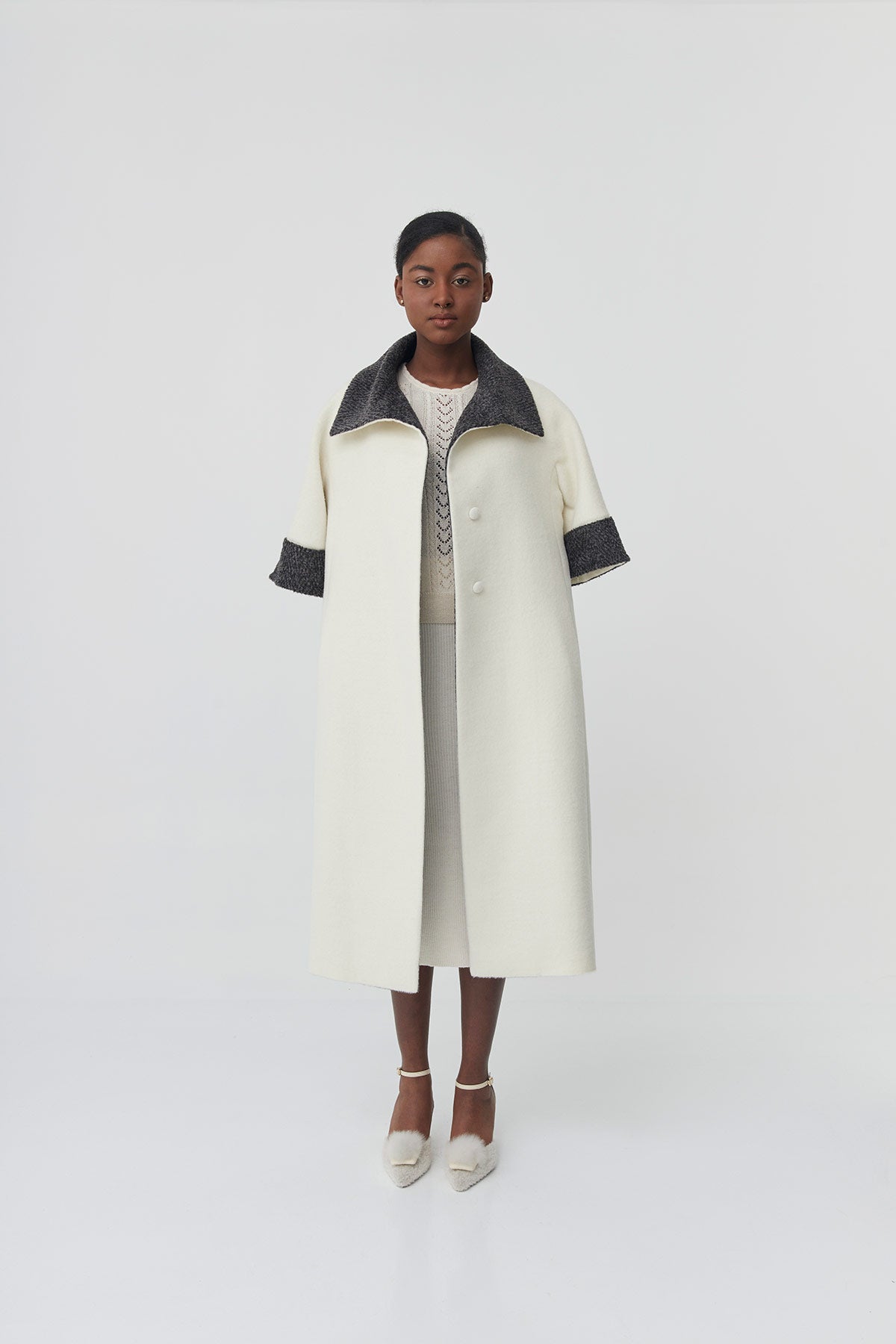 Suri Alpaca Short-Sleeve Coat | Grecia
