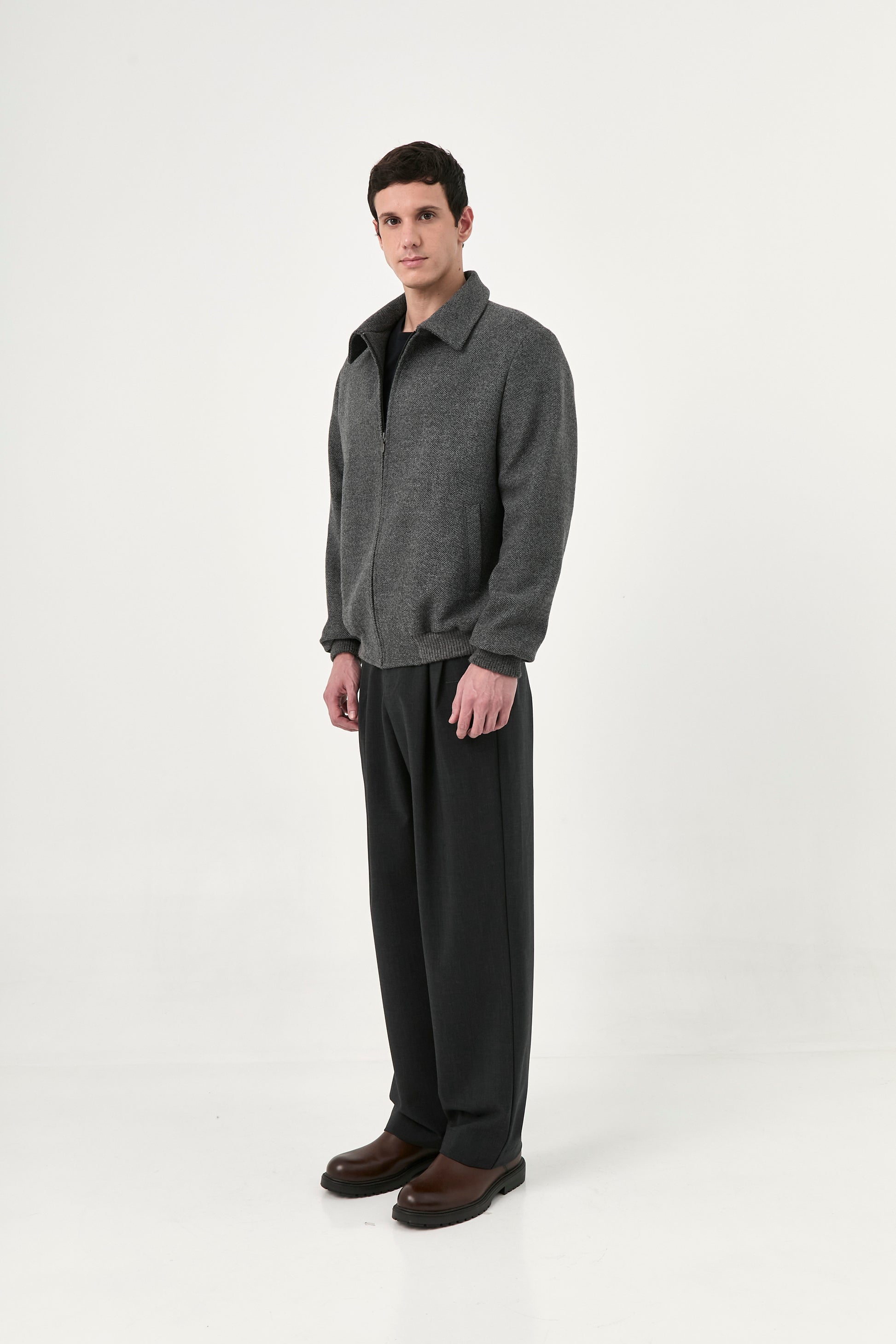 Bomber Leo Herringbone Baby Alpaca