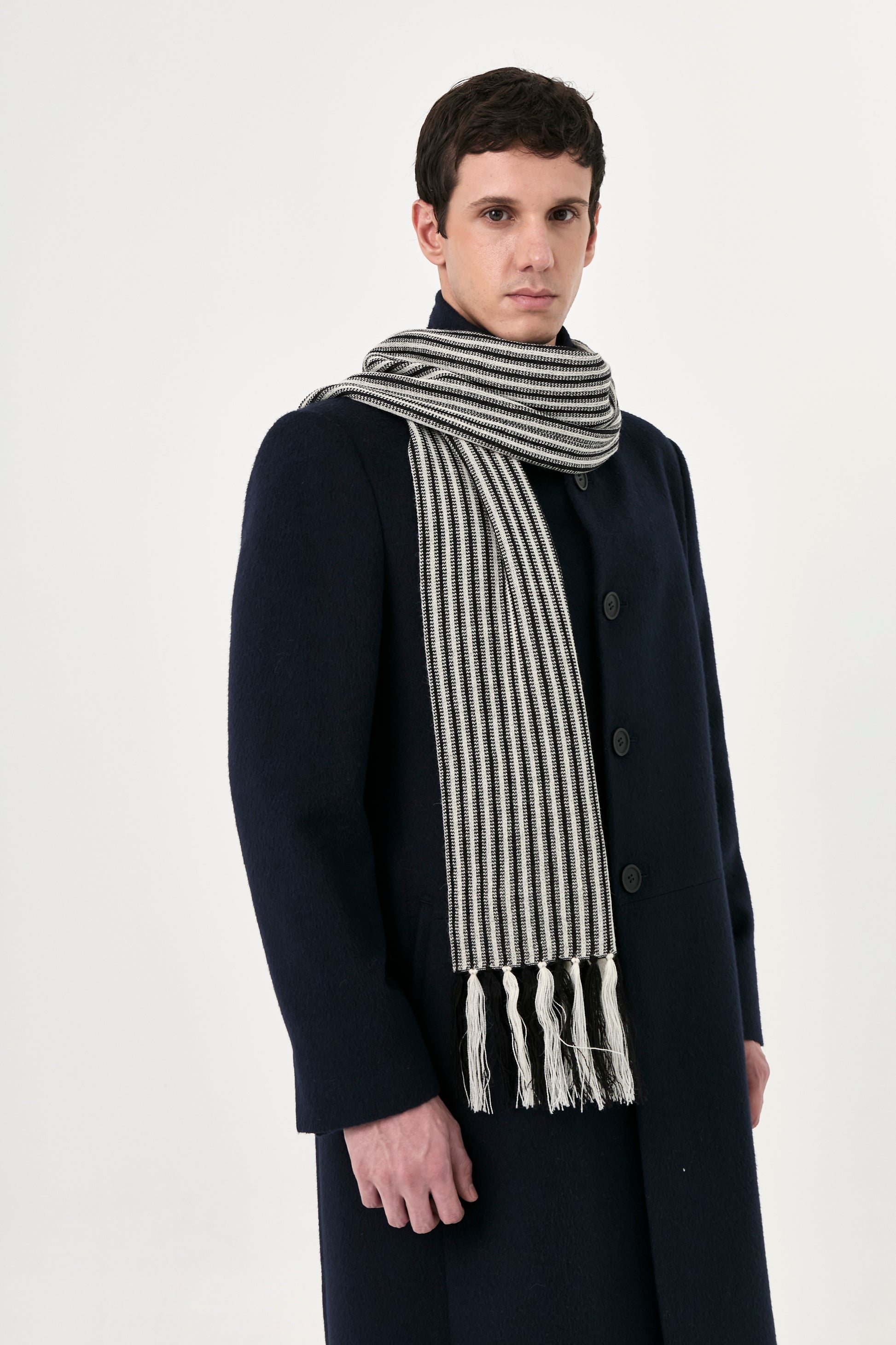 Striped Baby Alpaca Scarf
