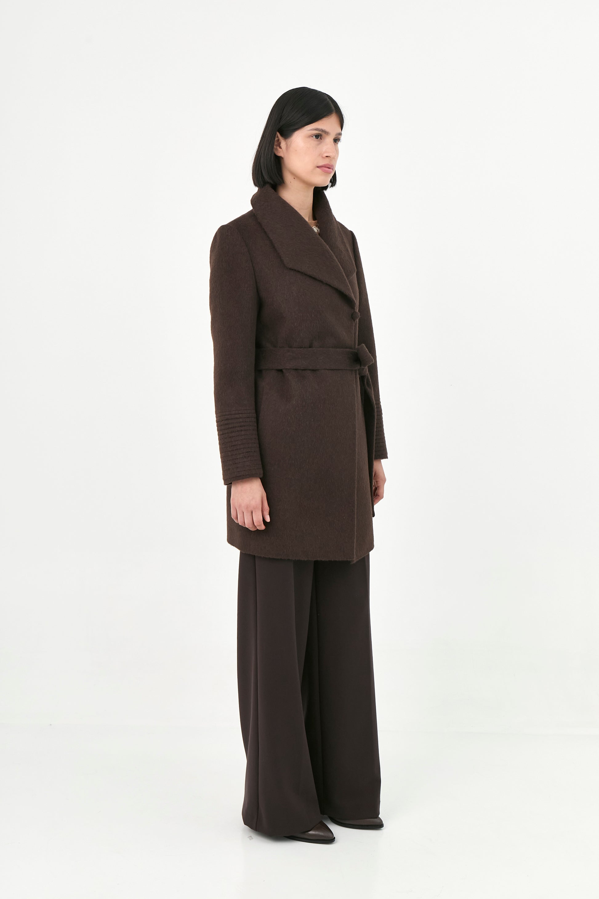 Baby Alpaca Mid-Length Coat | Adela