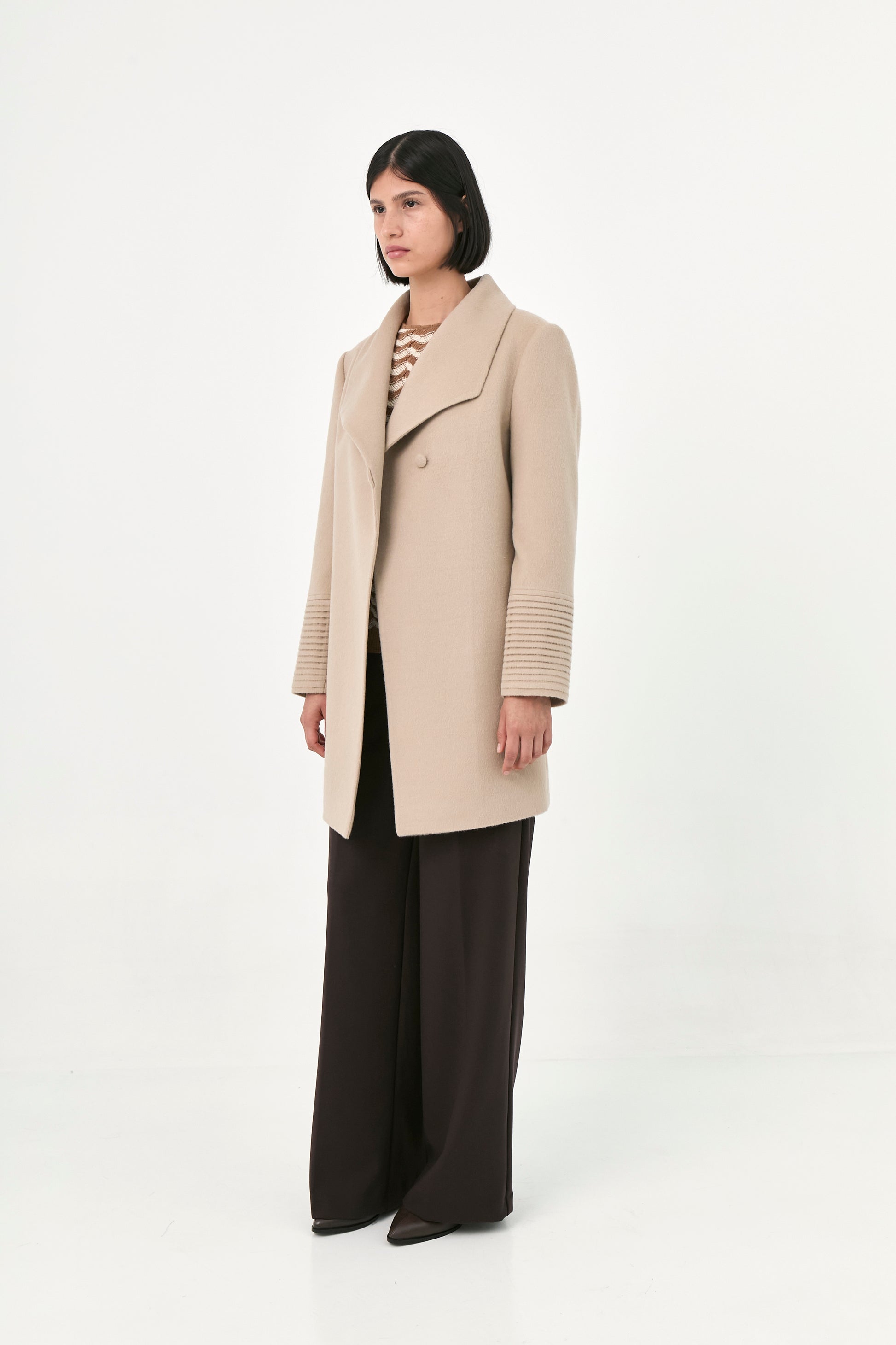 Baby Alpaca Mid-Length Coat | Adela