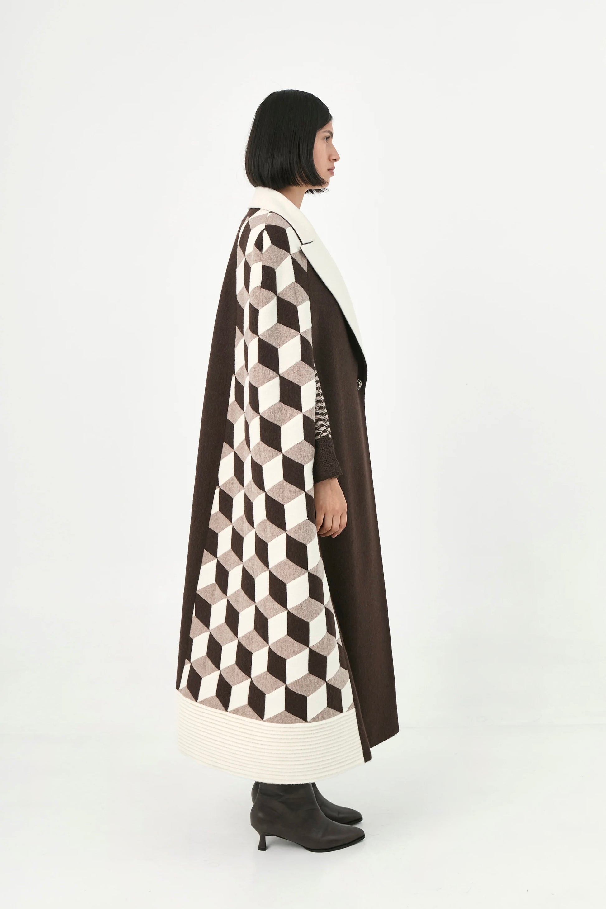 Cuboid Handcrafted Cape Coat | Emilia