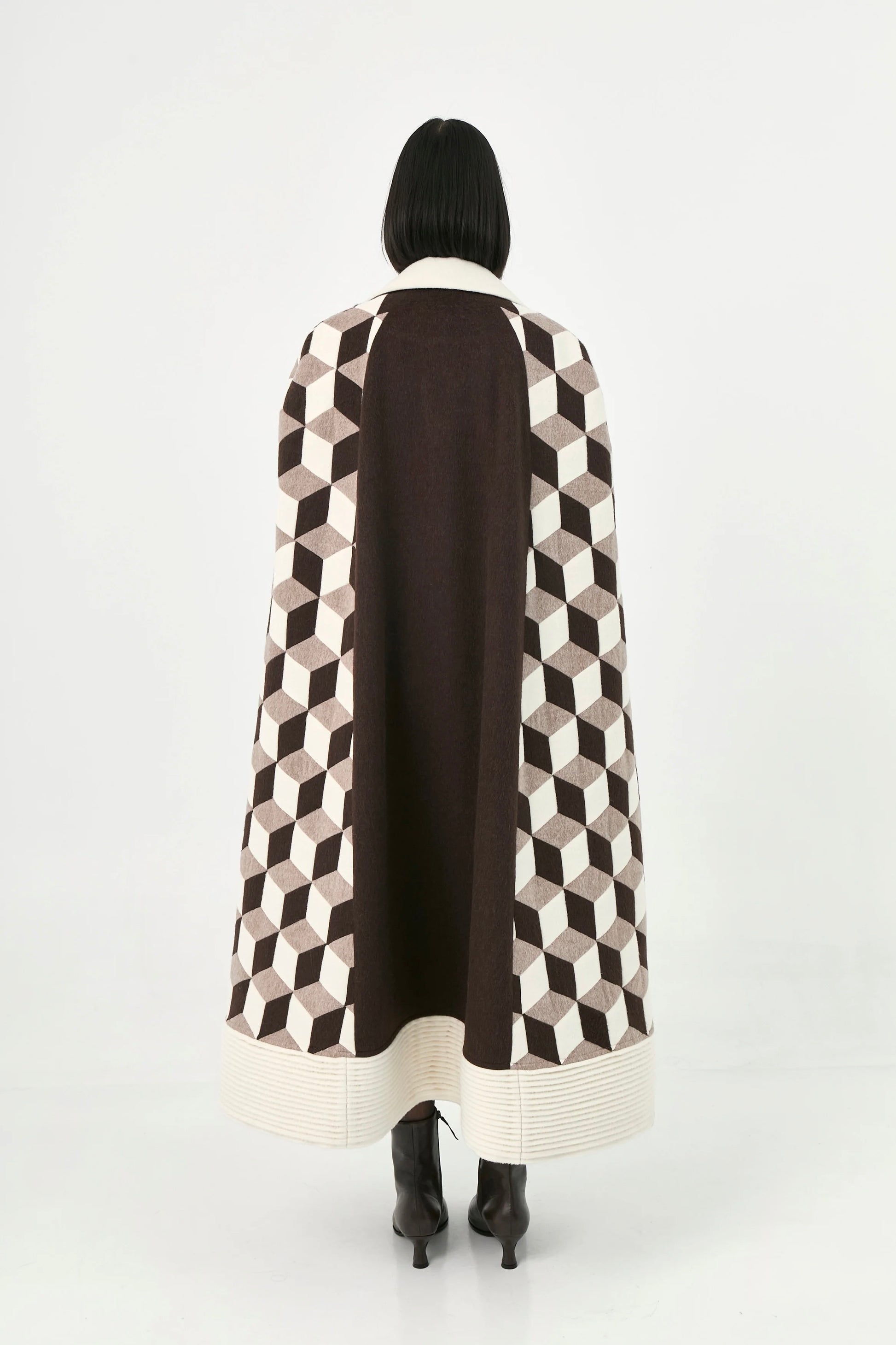 Cuboid Handcrafted Cape Coat | Emilia
