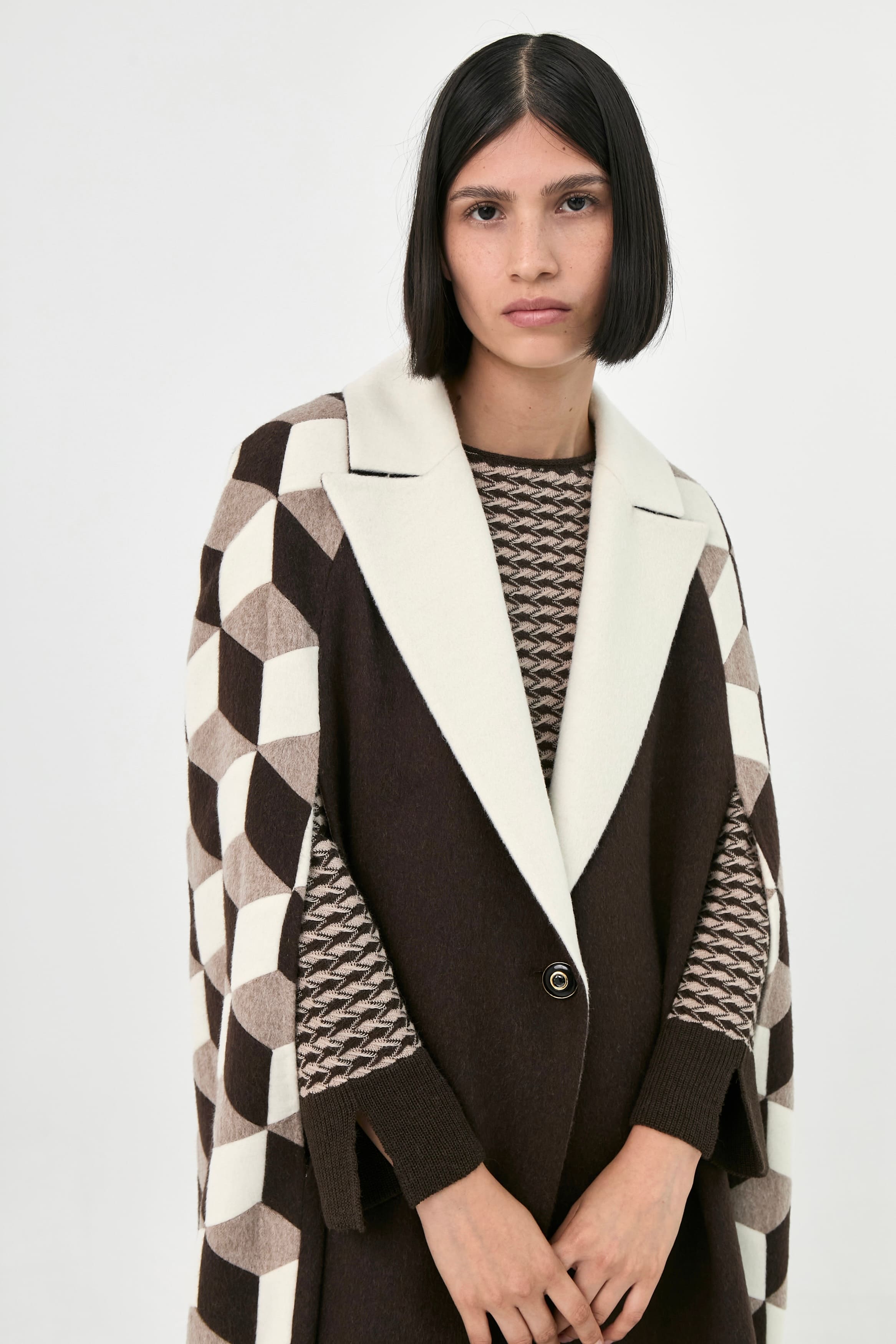 Cuboid Handcrafted Cape Coat | Emilia
