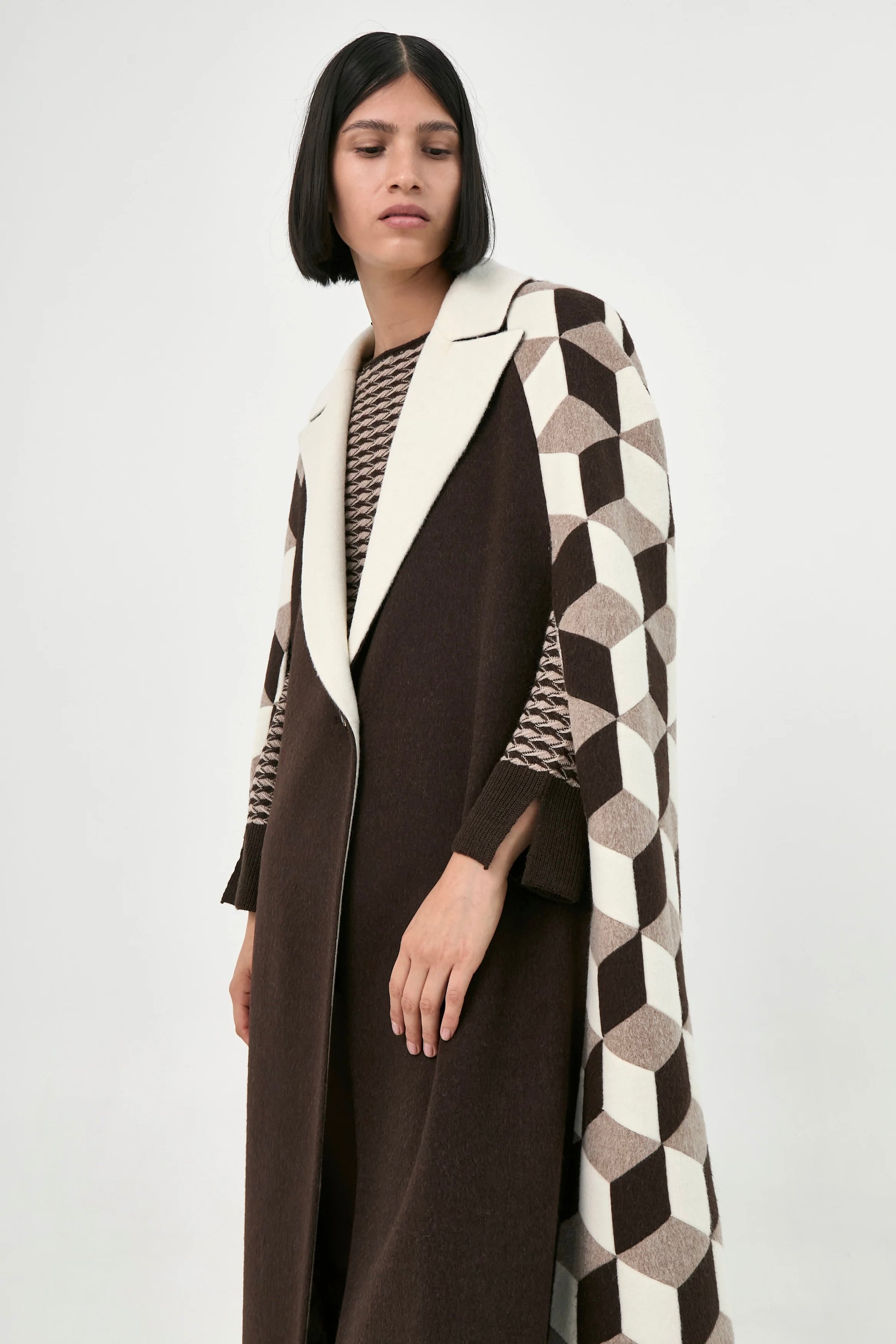 Cuboid Handcrafted Cape Coat | Emilia