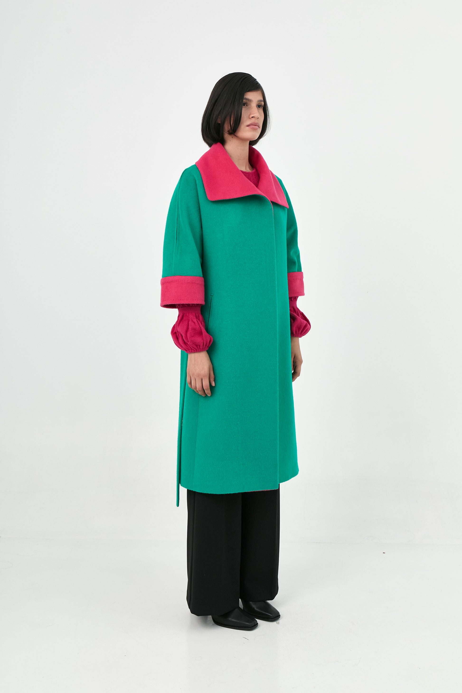 Short Sleeve Baby Alpaca Coat | Elisse