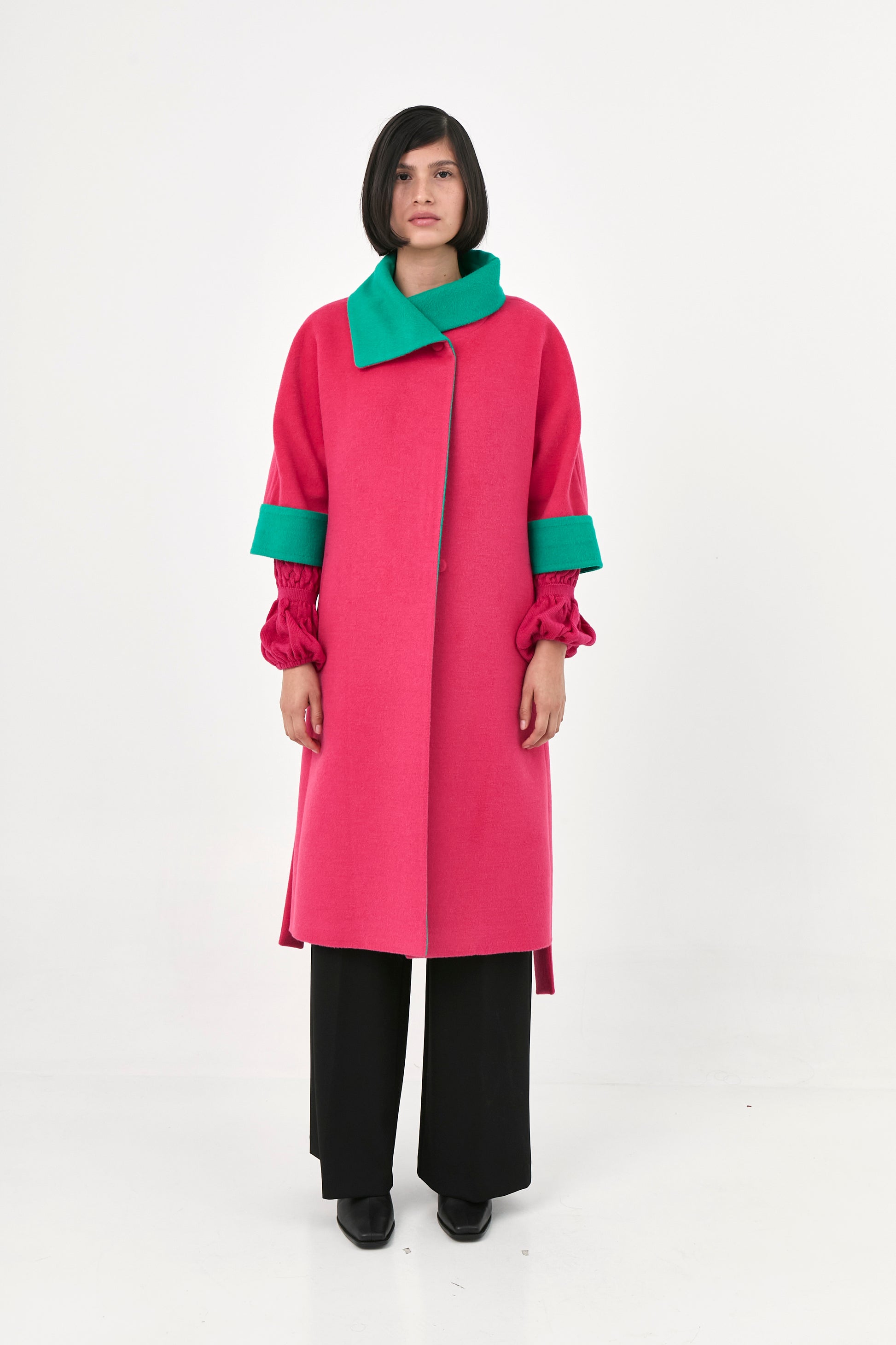 Short Sleeve Baby Alpaca Coat | Elisse