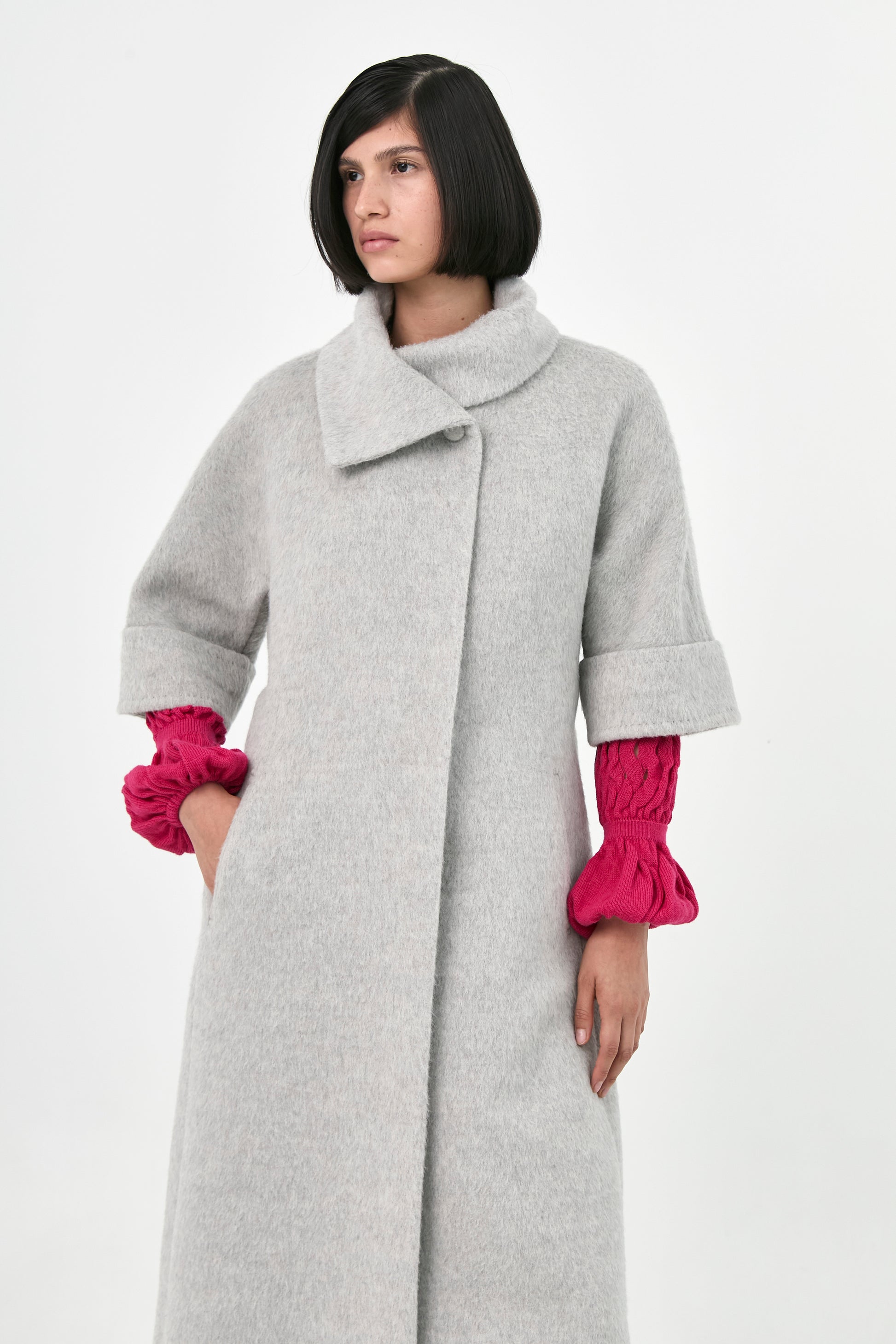 Short Sleeve Suri Alpaca Coat | Elisse