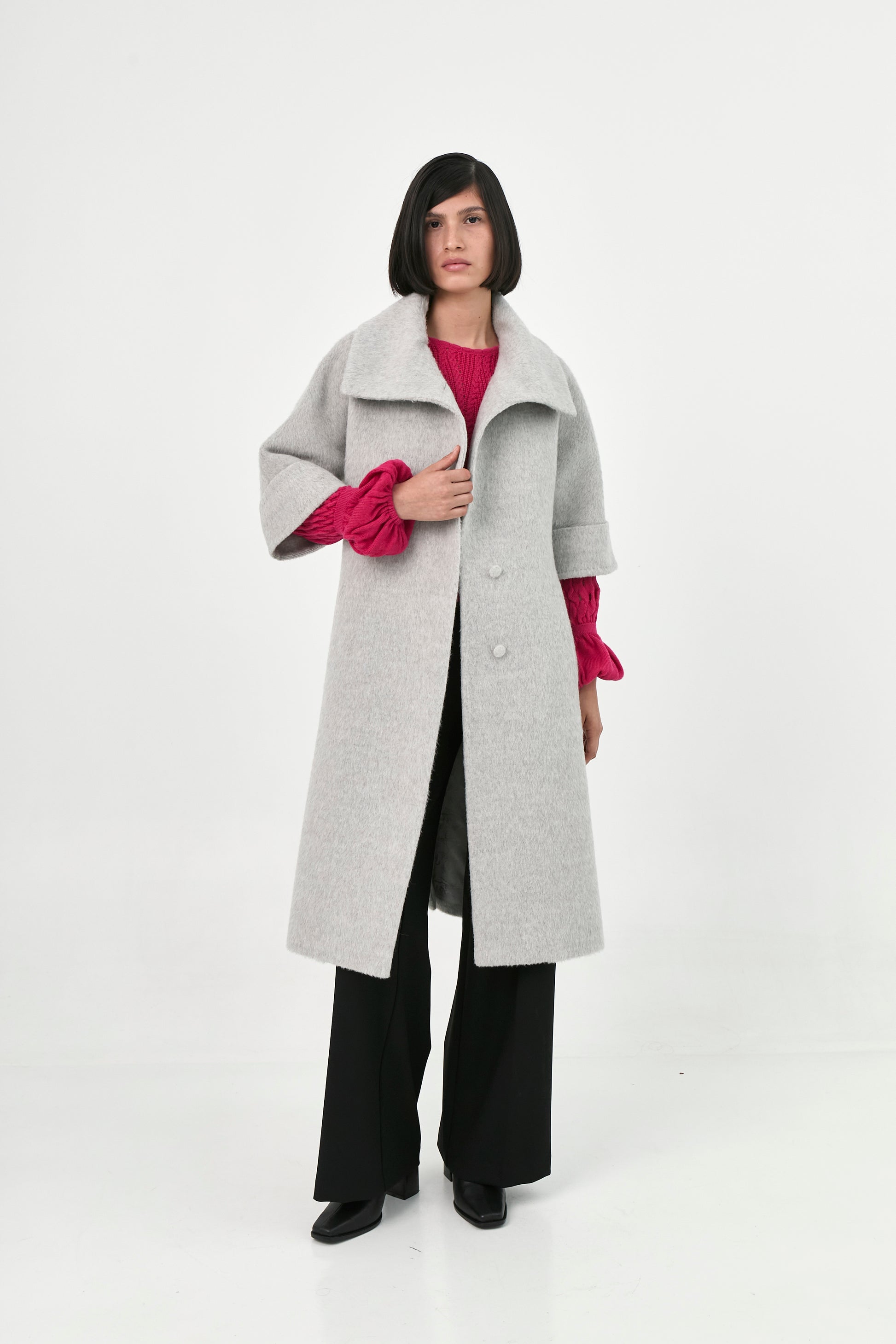 Short Sleeve Suri Alpaca Coat | Elisse