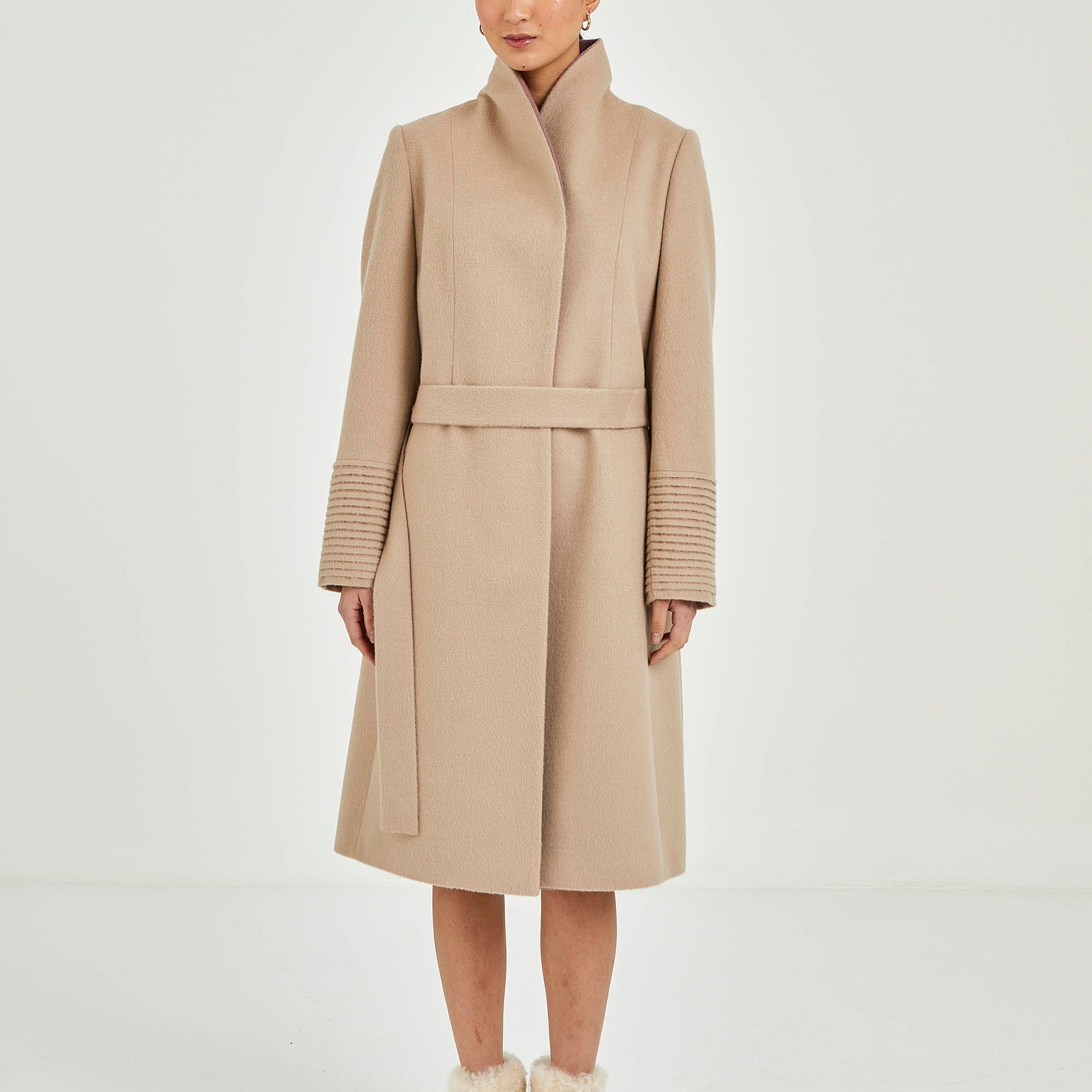 Baby Alpaca Two-tone Coat  | Katherin