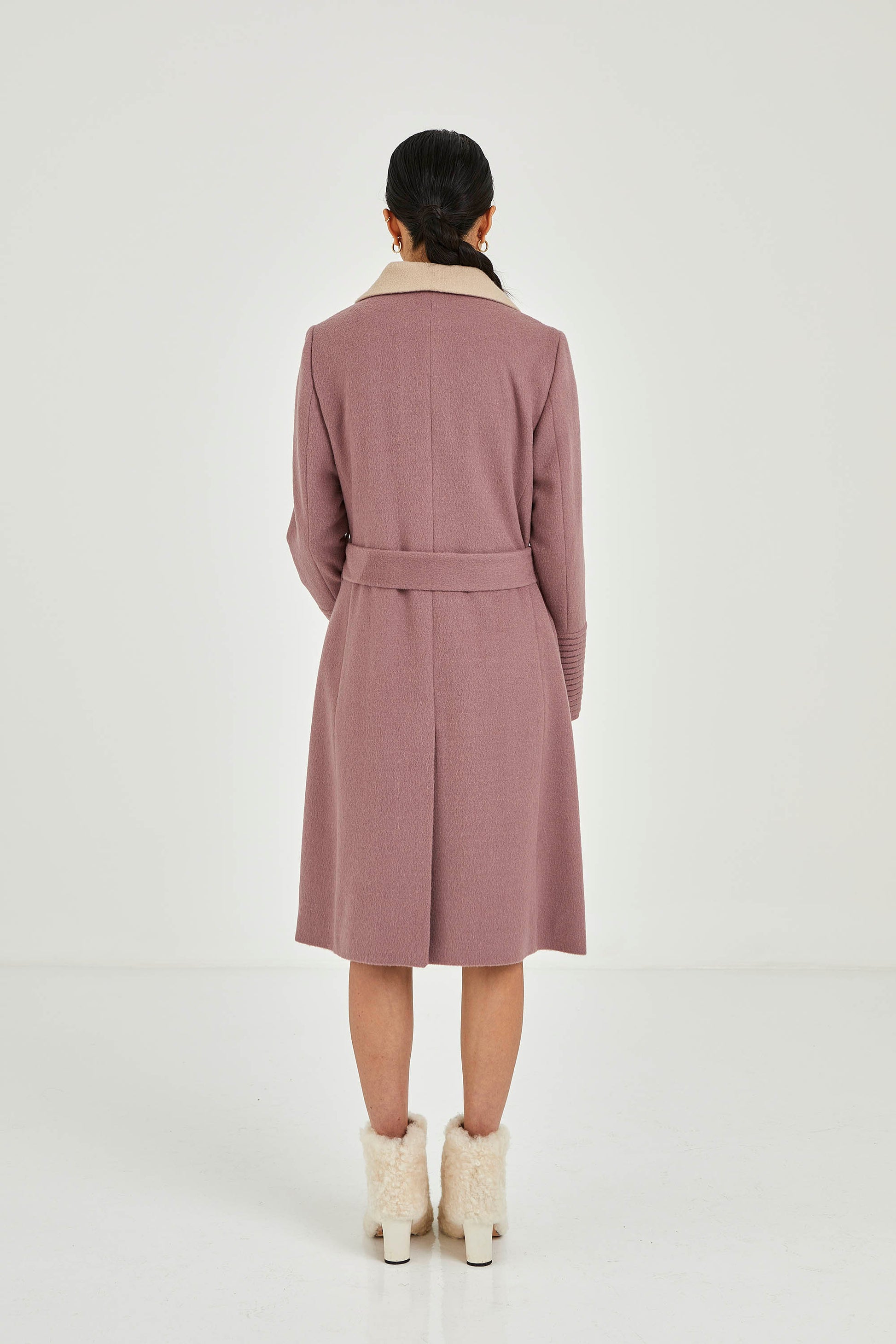 Baby Alpaca Two-tone Coat  | Katherin