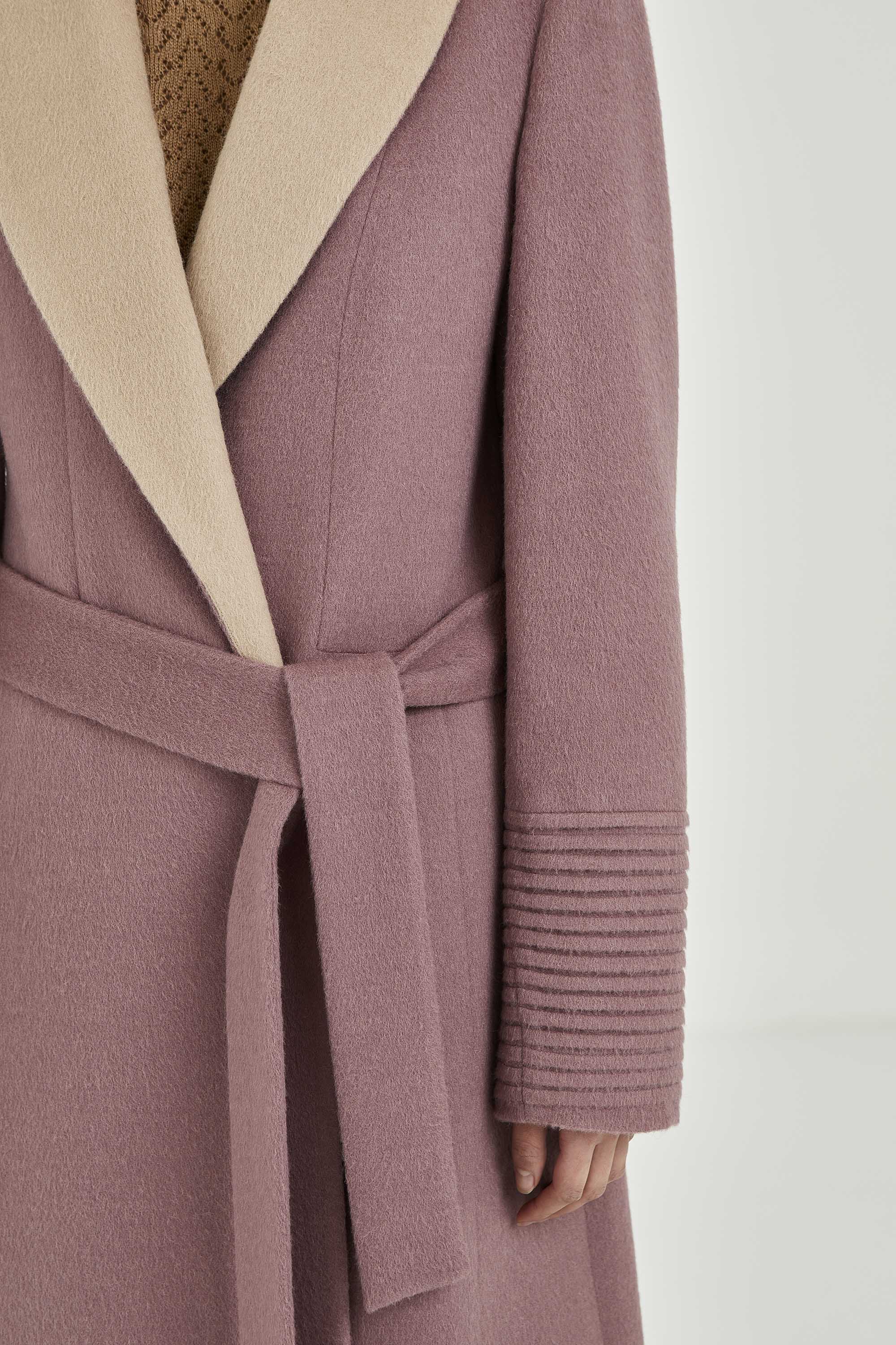 Baby Alpaca Two-tone Coat  | Katherin