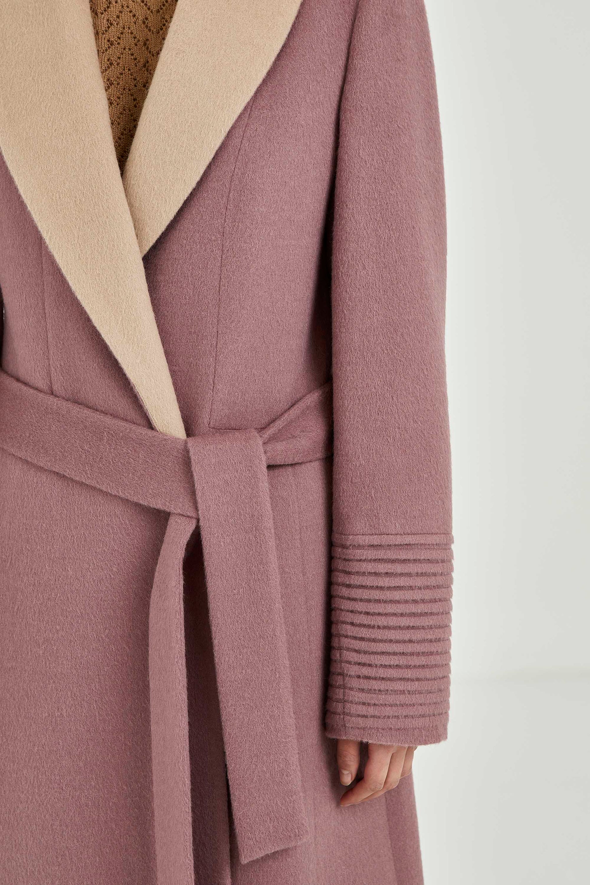 Baby Alpaca Two-tone Coat  | Katherin